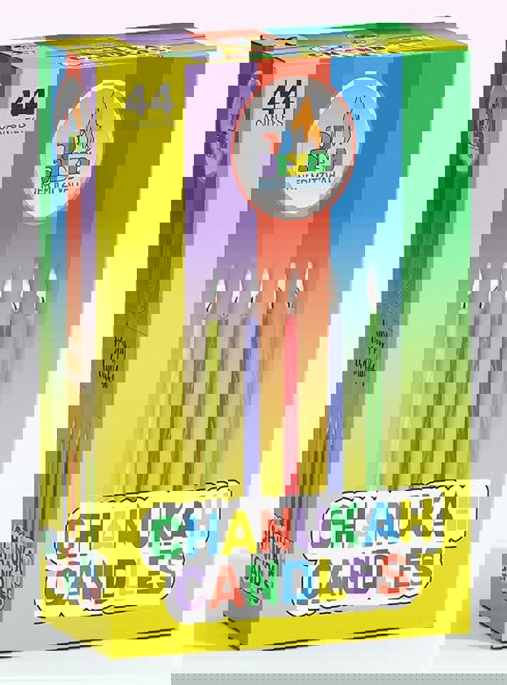 Standard Colored Chanukah Candles – 44 Count Hanukkah Menorah Candles