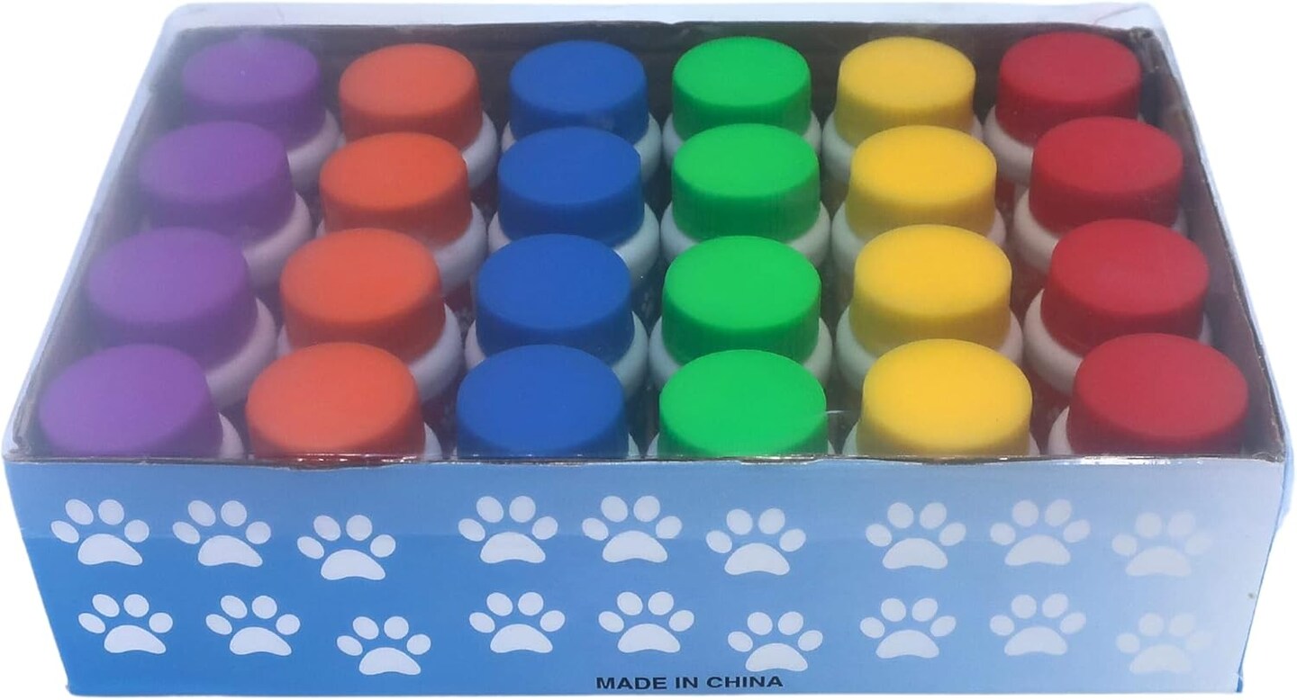 4E&#x27;s Novelty Paw Print Bubble Bottles - Pack of 24 - Mini Bubbles 1 FL oz, Paw Dog Patrol Party Favors, Bubble Wand Blowing Toys for Kids Boys &#x26; Girls