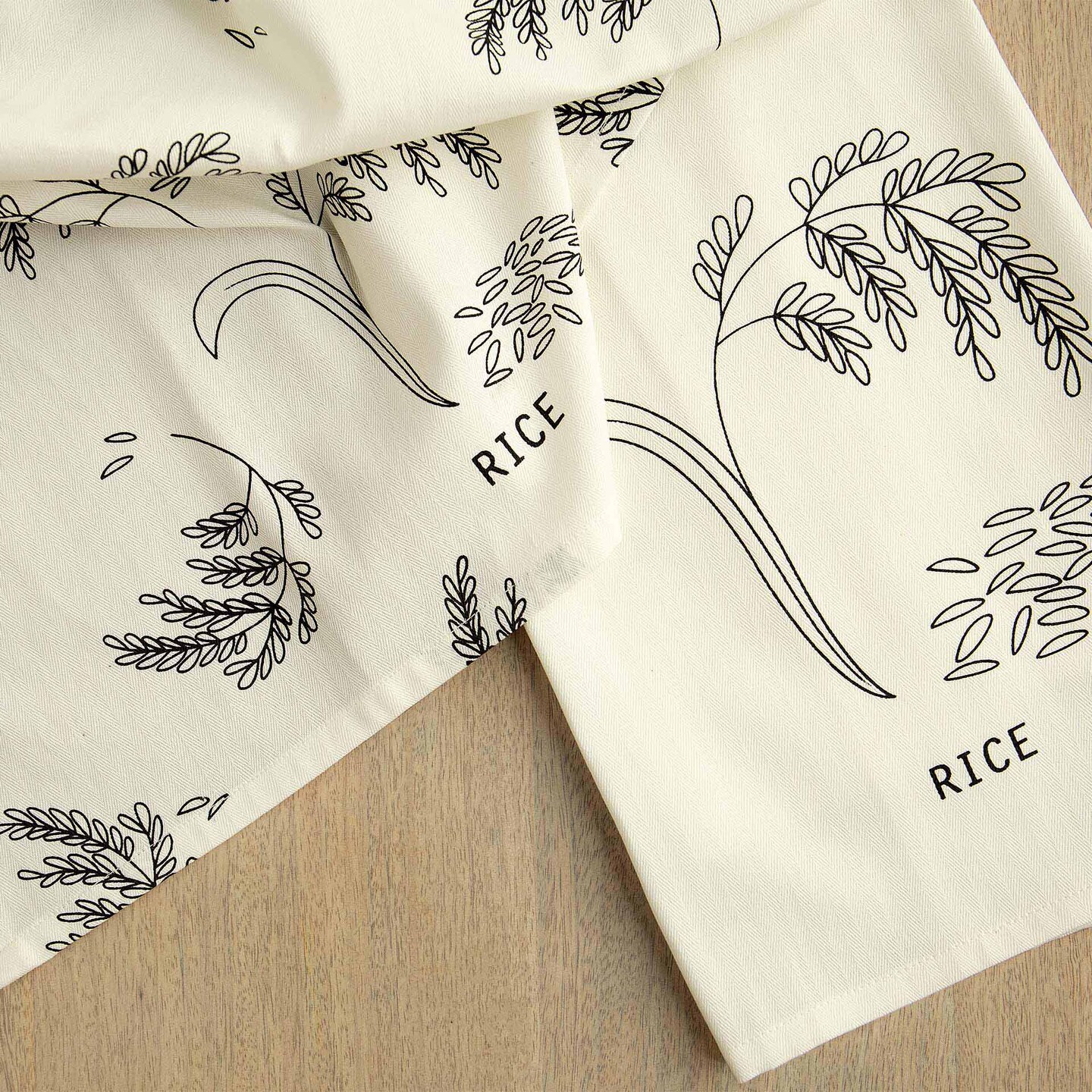 Rice Dish Cloth Printed Flour Dish Cotton Towel - Set of 2 - Premium Kitchen Towels &#x26; Napkins