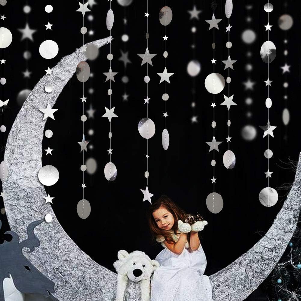Silver Star Garland Party Decorations Twinkle