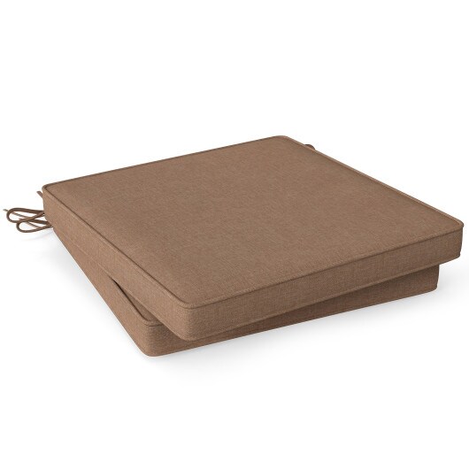 Set of 2 Square Waterproof Seat Chair Cushions Perfect for Dining Chairs or Patio Chairs