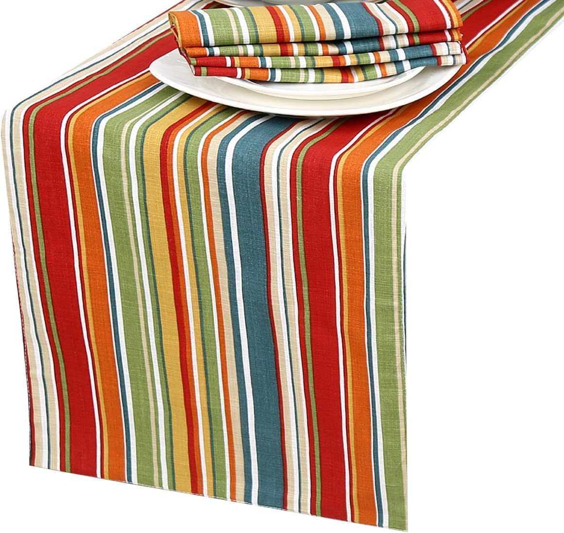 100% Cotton Table Runner 108 Inches Long, Non-Slip, Stain Resistant, Washable &#x26; Reusable Table Runners