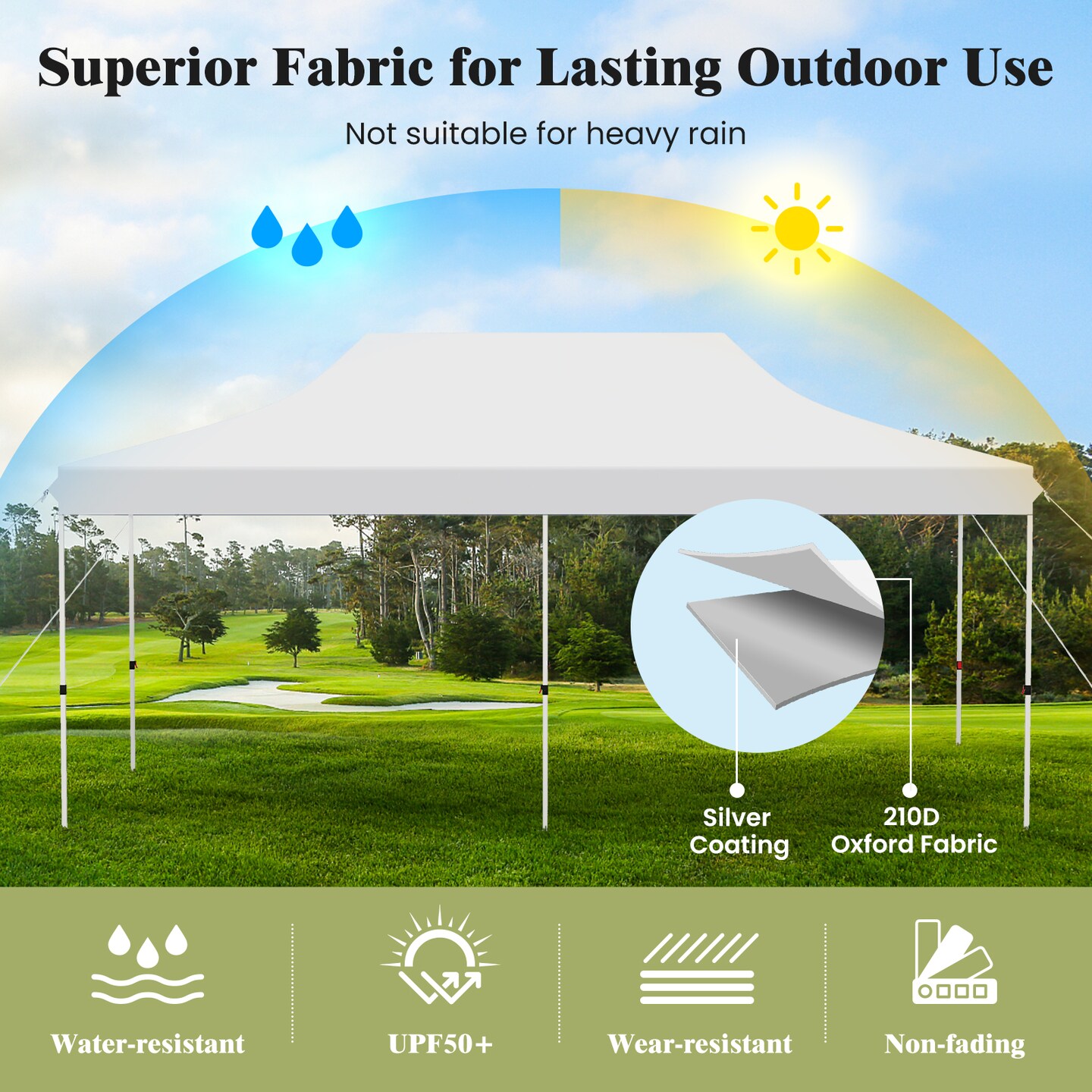 10x20 Feet Pop Up Foldable and Portable Outdoor Gazebo with Carry Bag Ideal for Party or Wedding Ceremony