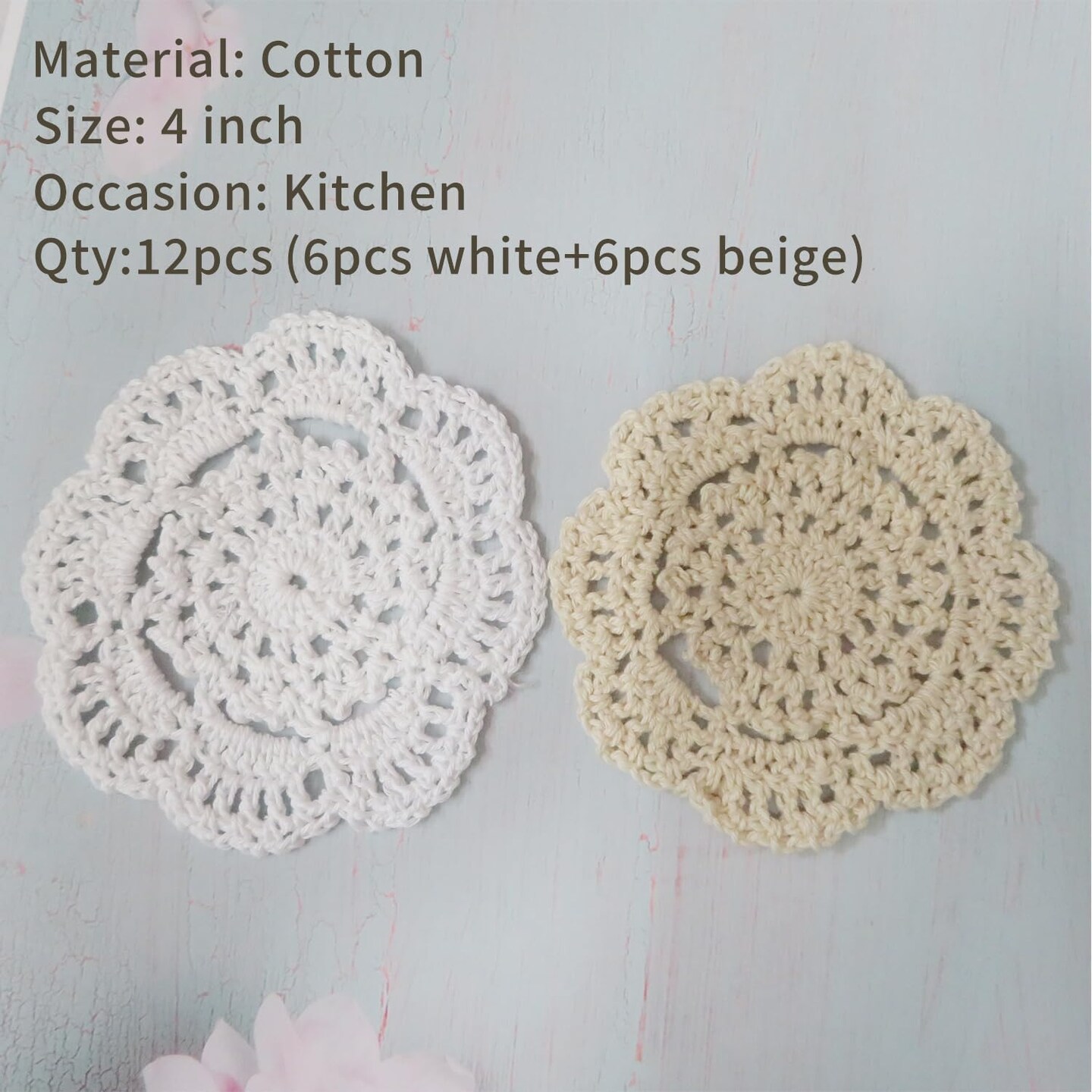 Doilies Cloth Lace Crochet Doilies Place Mats Round Handmade Cotton Placemats