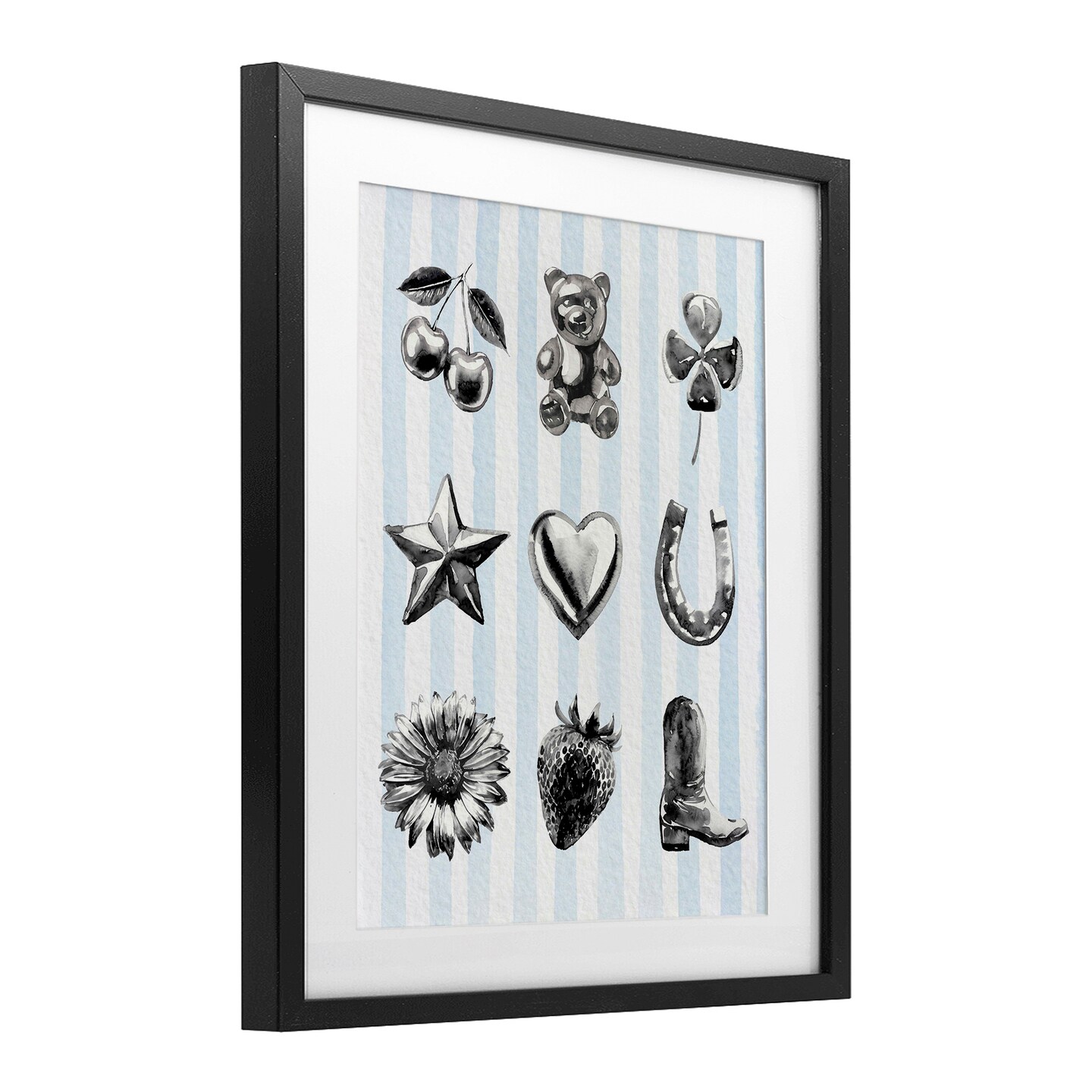 Stupell Industries Glam Western on Blue Framed Print Under Glass, design by Lil' Rue