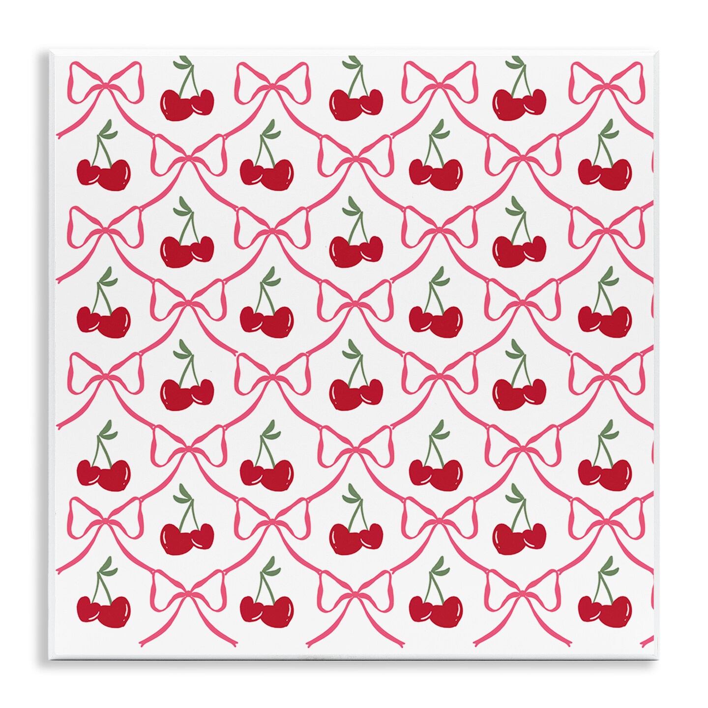 Stupell Industries Cute Cherries & Bows Pattern Wall Plaque, design by Lucille Price