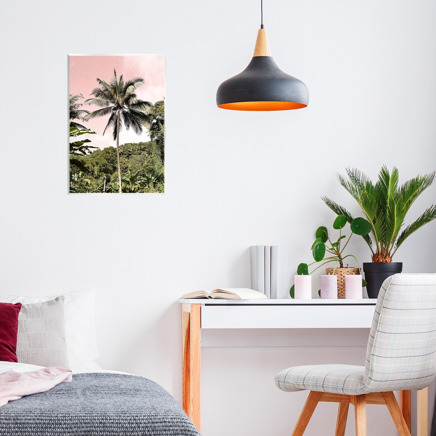 Stupell Industries Rainforest Palm on Pink Wall Plaque, design by Natalie Carpentieri