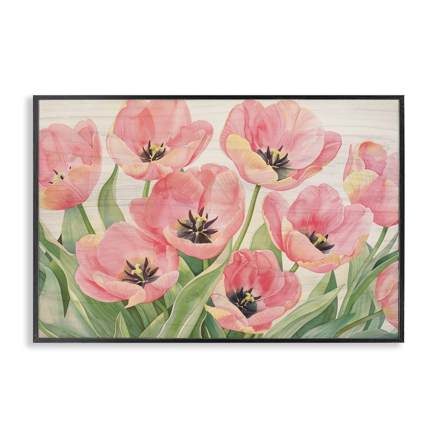 Stupell Industries Shabby Chic Poppy Garden Framed Giclee, design by Maya Blooms
