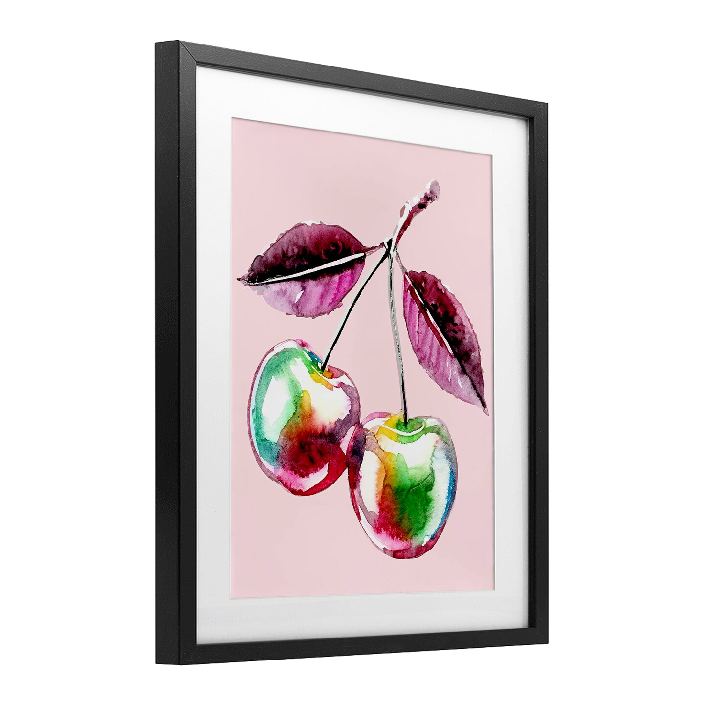Stupell Industries Chromatic Cherries on Pink Framed Print Under Glass, design by Lil&#x27; Rue