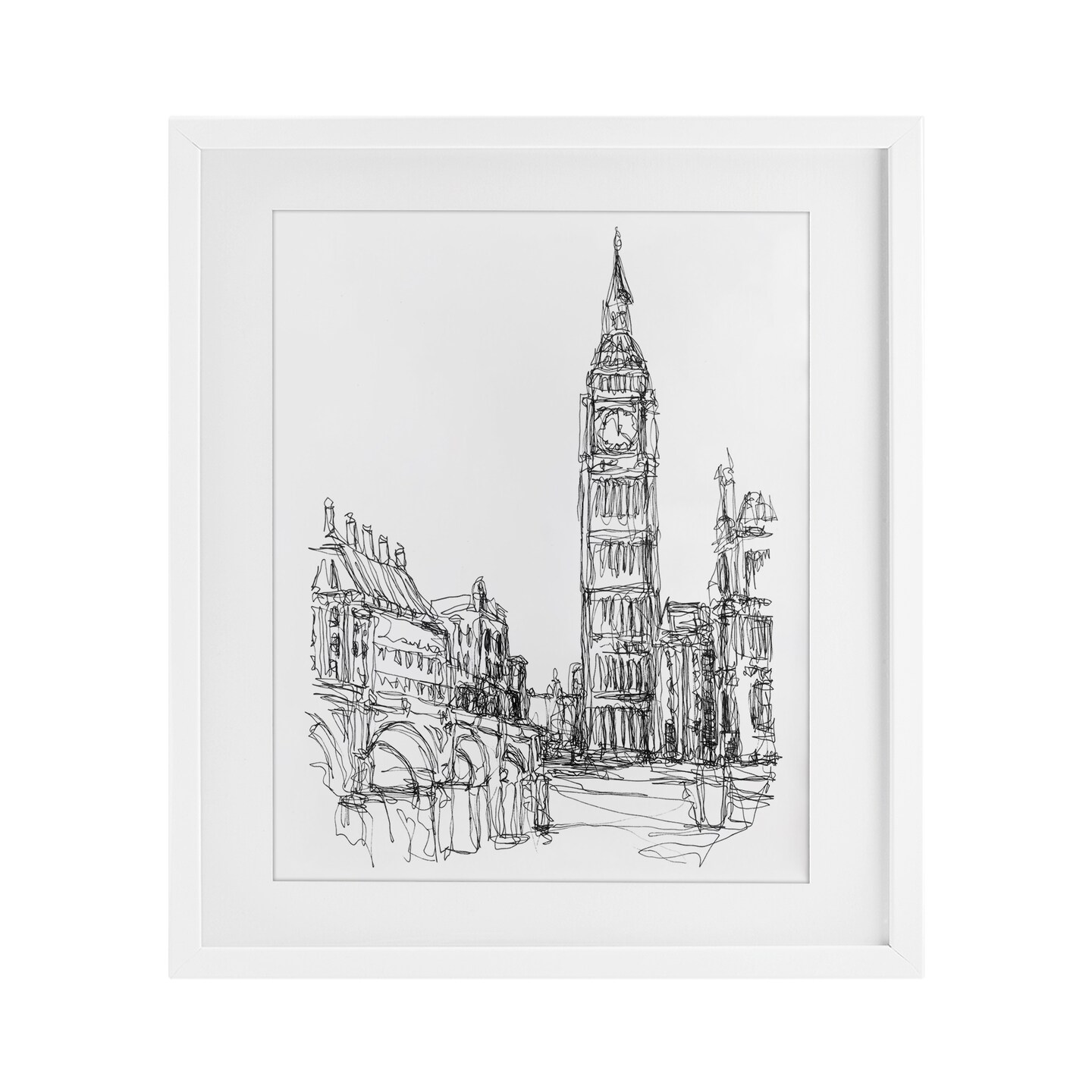 Stupell Industries Parisian Cityscape Sketch Framed Print Under Glass, design by Ethan Harper