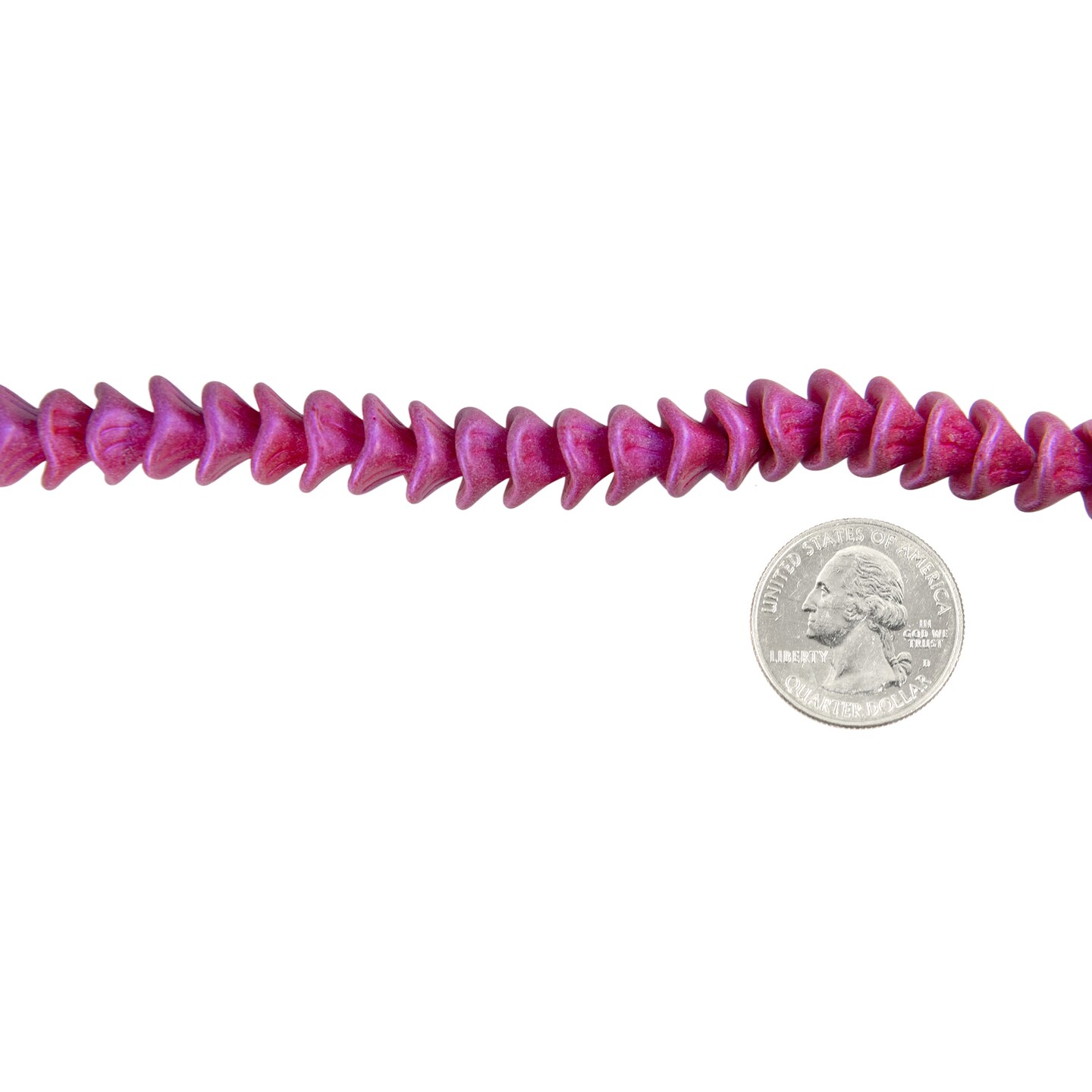 Three Petal Neon Pink Glass Flower Beads 12 x 10mm, Apx 25 beads GB-3PF08