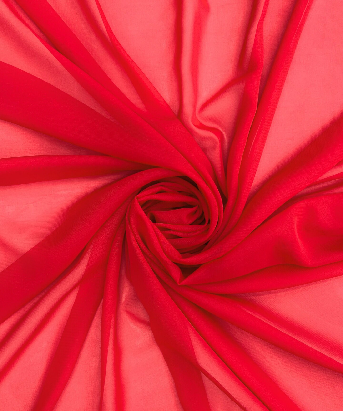 Red Matte Chiffon Fabric by the Yard, 58" Wide Lightweight Sheer Draping Fabric for Chuppah, Wedding Arch, Table Runner