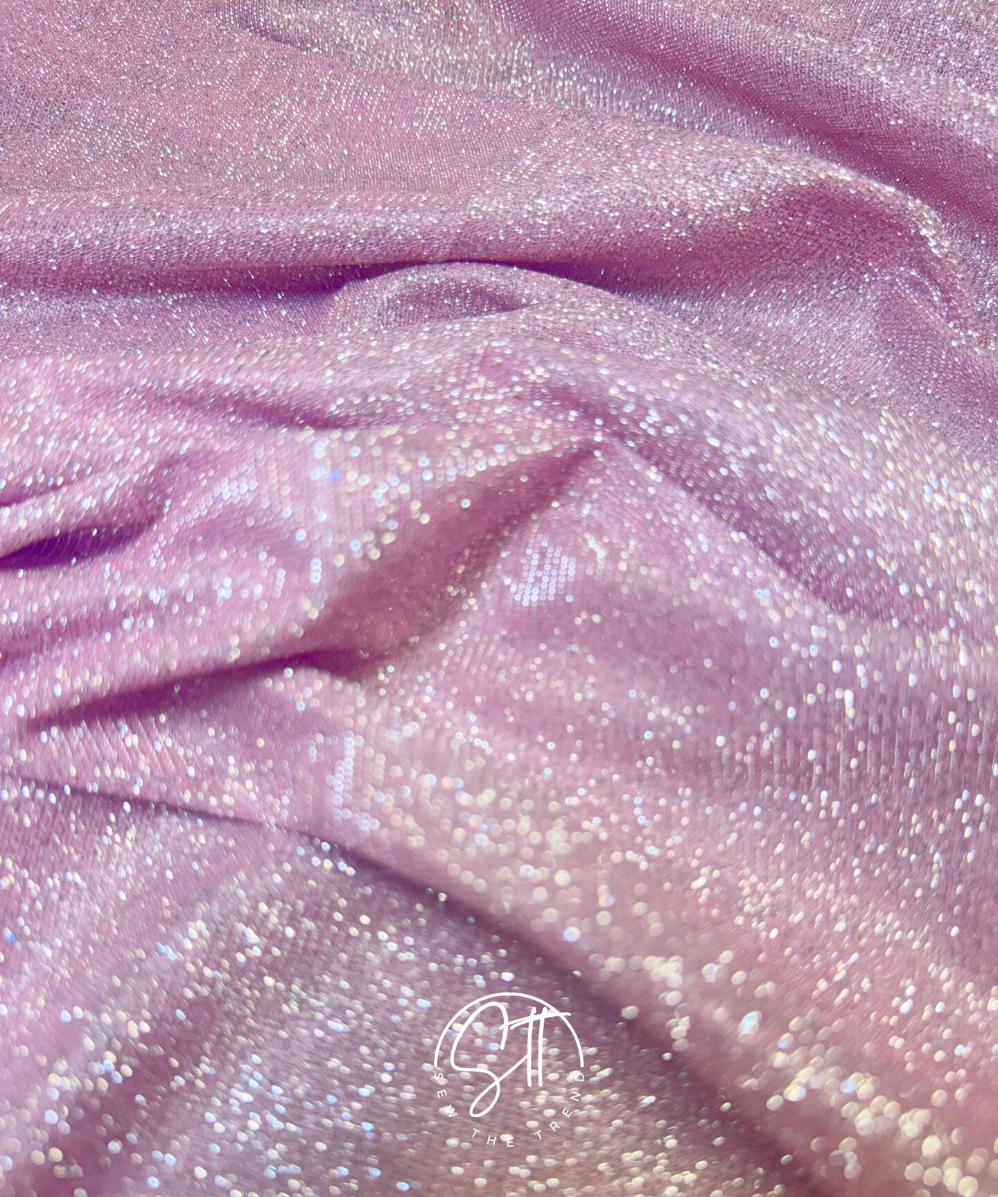 Baby Pink Glitter Lurex Knit Fabric by the Yard, 60" Wide Sparkle Metallic Stretch Fabric for Costumes, Gowns, Dancewear