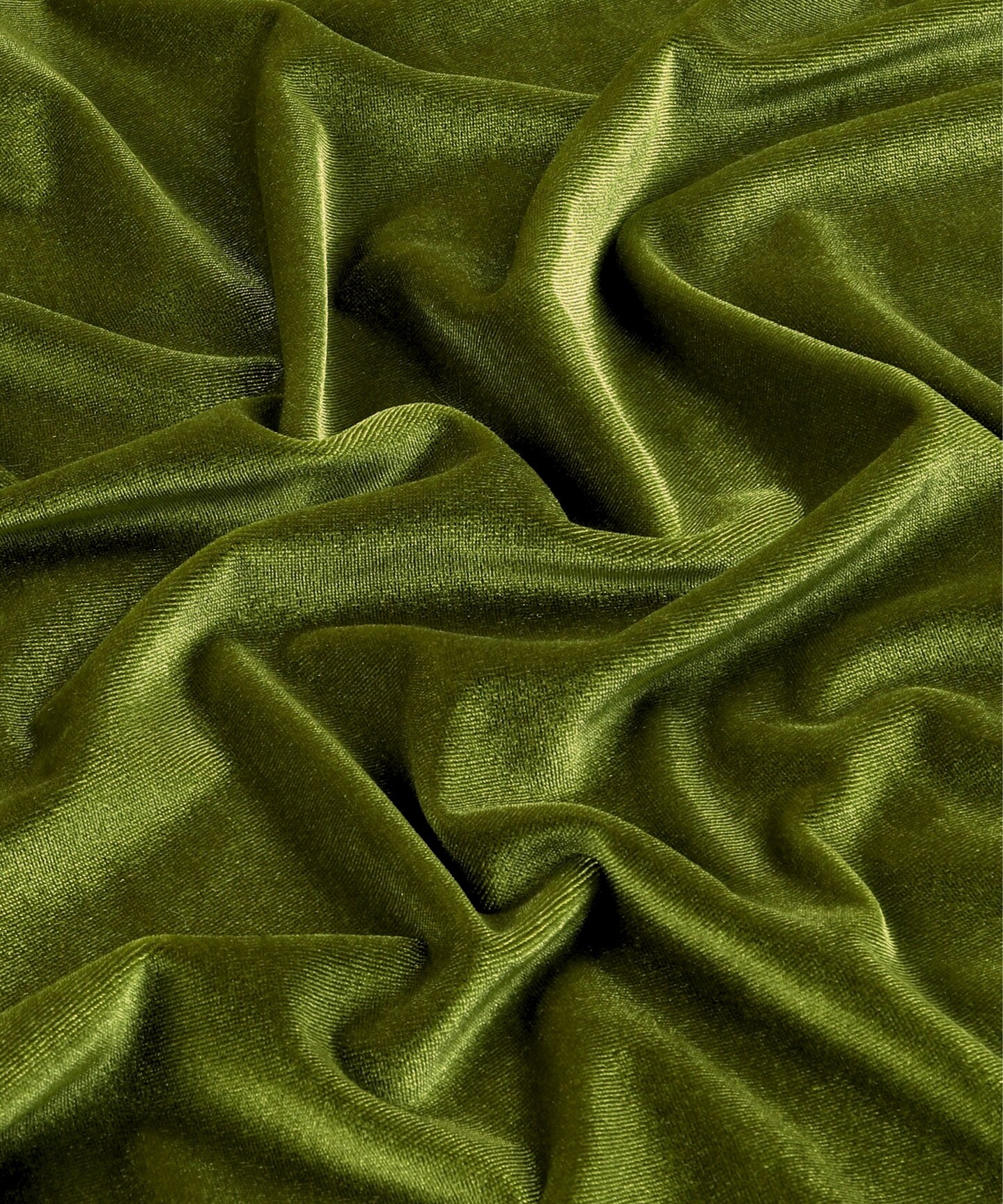 Olive Green Stretch Velvet Fabric by the Yard, 58" Wide Plush Velvet 4-Way Stretch
