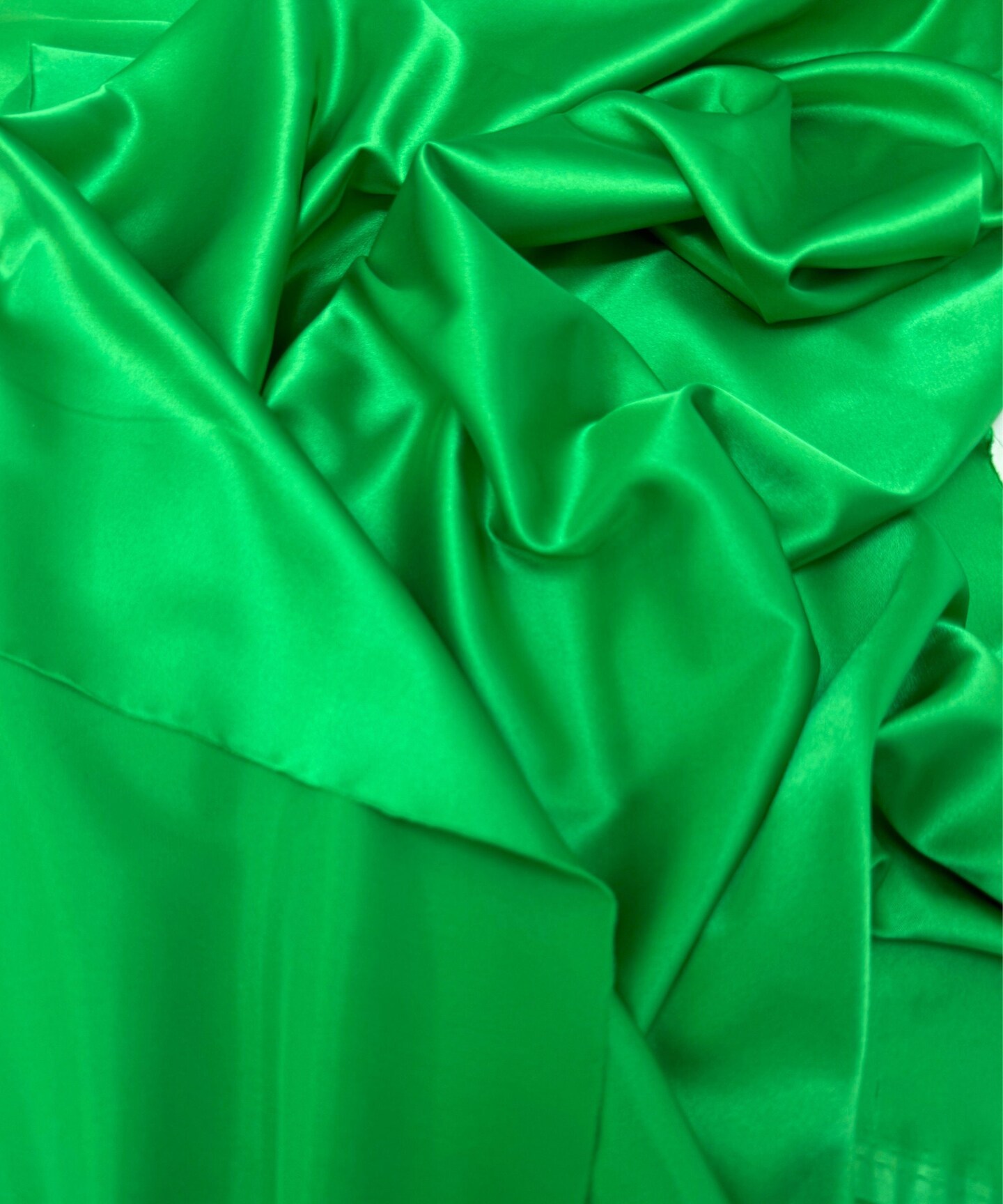 Kelly Green Stretch Charmeuse Satin Fabric by the Yard, 58" Wide Silky Lightweight Satin for Bridesmaid Dresses, Gowns, Lingerie