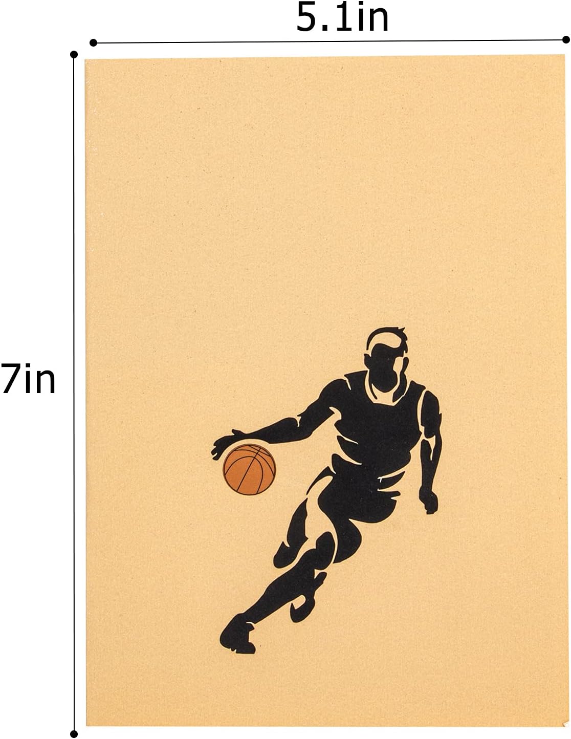Basketball Pop Up Card, Blank Handmade 3D Sports Greeting with Envelope for Happy Birthday, Father's Day, Anniversary, Valentine's for Him Boy Men Dad Husband Boyfriend Brother Son Nephew Kid Friend