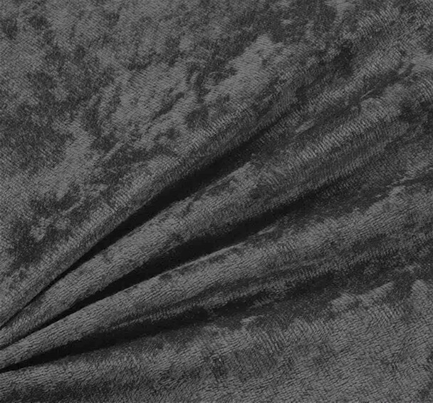 1 Yard Charcoal Crushed Panne Velour Apparel Fabric 100% Polyester 58/60” Wide
