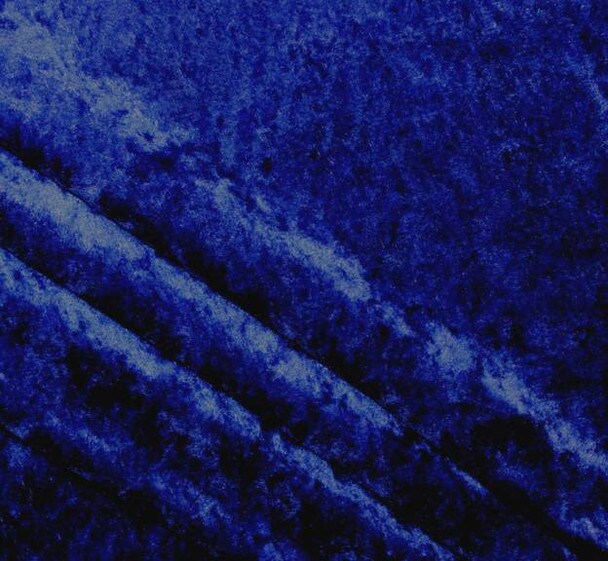 1 Yard Royal Blue Crushed Panne Velour Fabric 58/60" Wide, 100% Polyester, Soft Velvet
