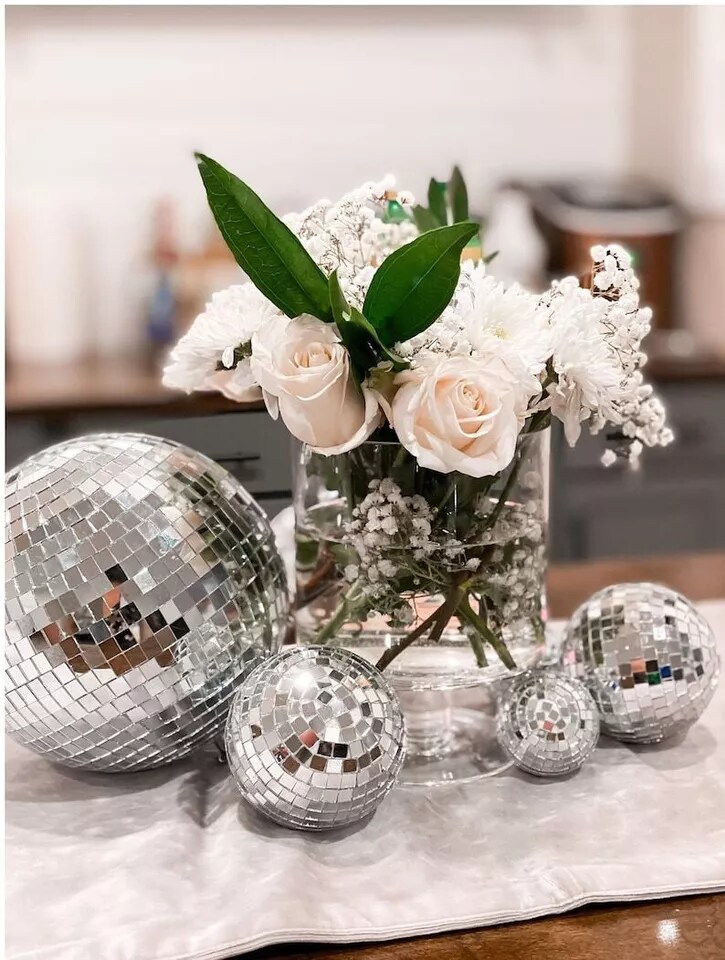 25pcs Sfere Specchio Disco Ball Per Feste - Decorazione Per Torte, Matrimoni, Compleanni E Natale | Lucido Argento