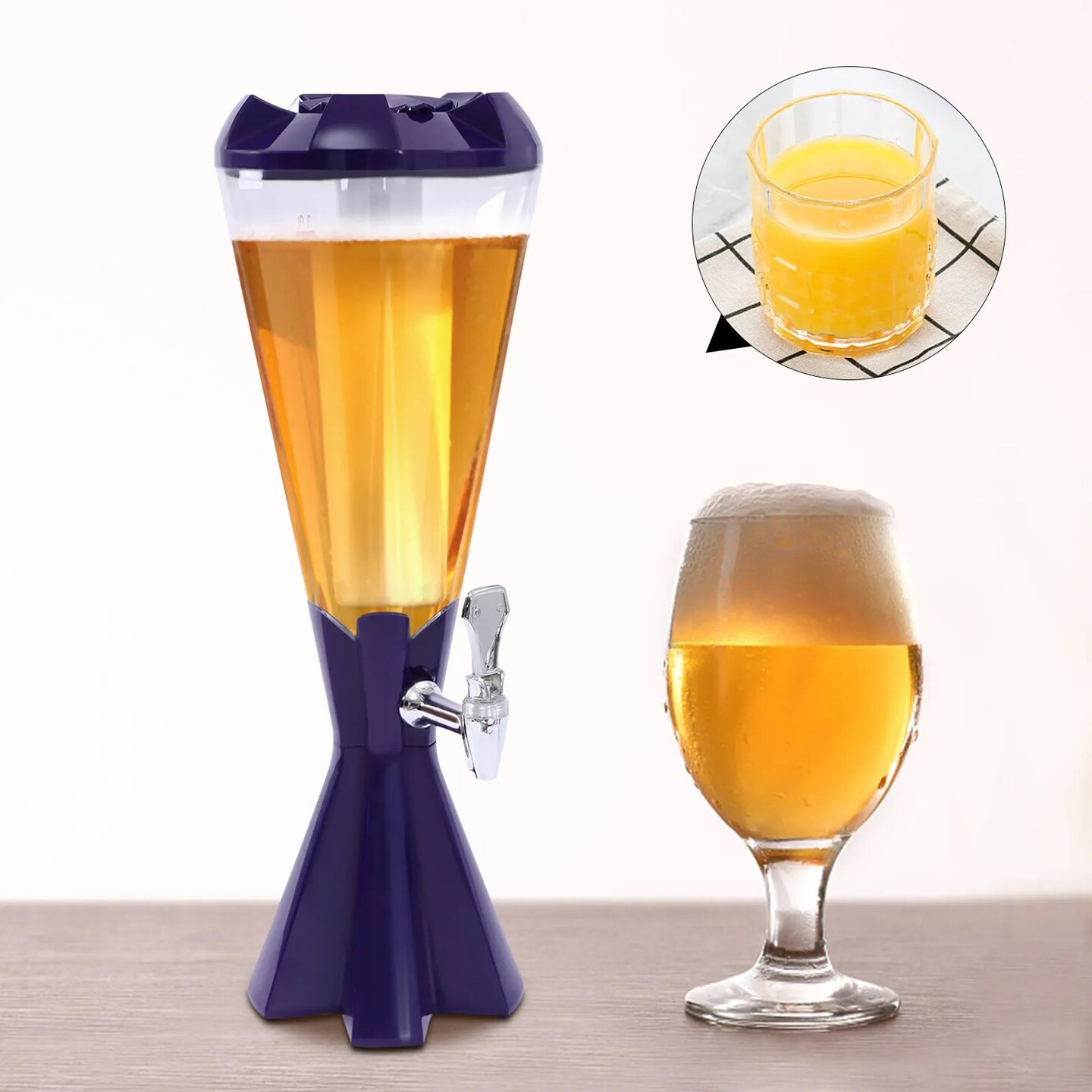 Drink Dispenser Party Bar Drink Container With Ice Tube 3l Beer Tower Dispenser
