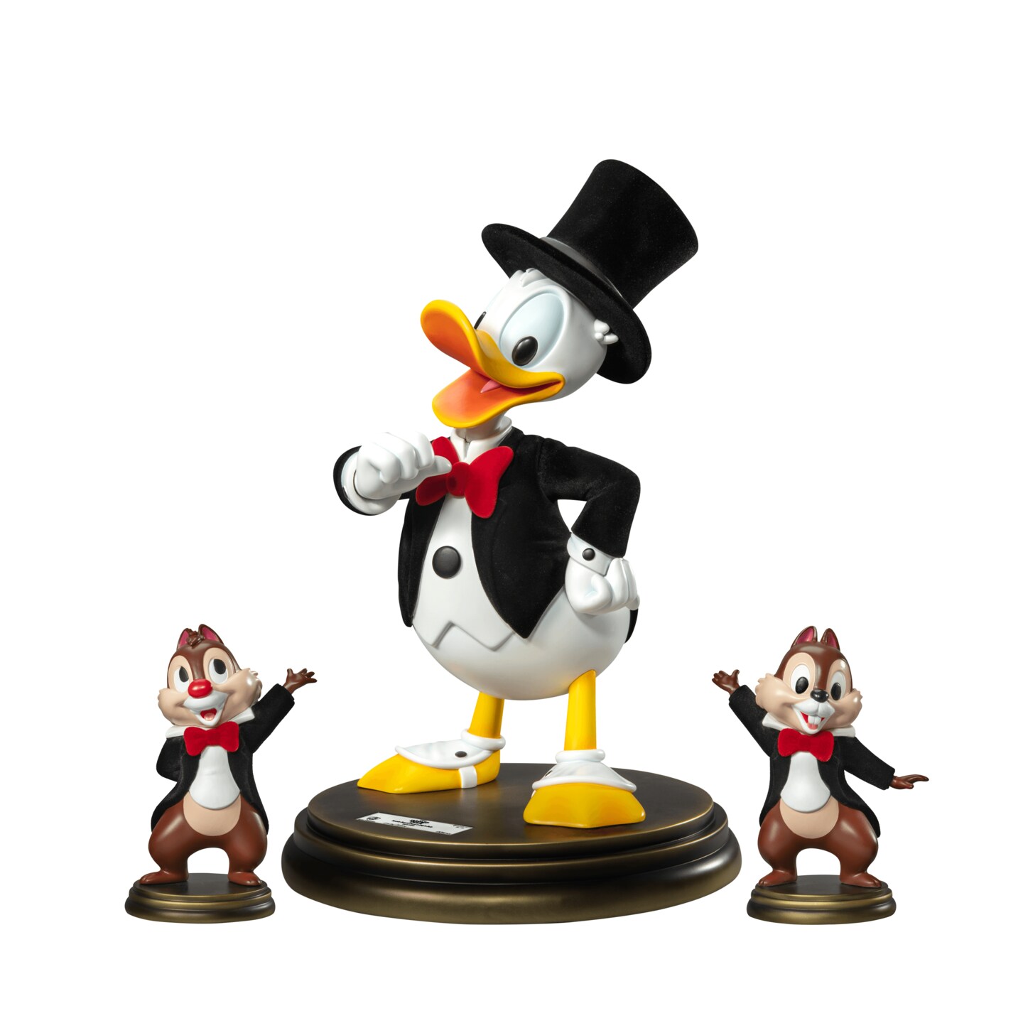 Disney Master Craft Tuxedo Donald Duck (With Chip&#x27;n Dale) Table Top Statue