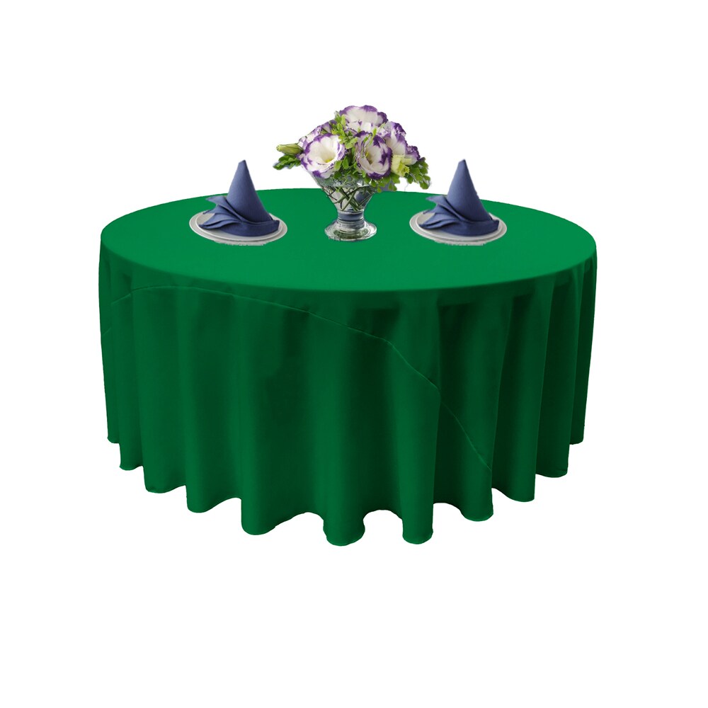 132 Inch Round Tablecloth Polyester Poplin Wrinkle Resistant Stain Resistant