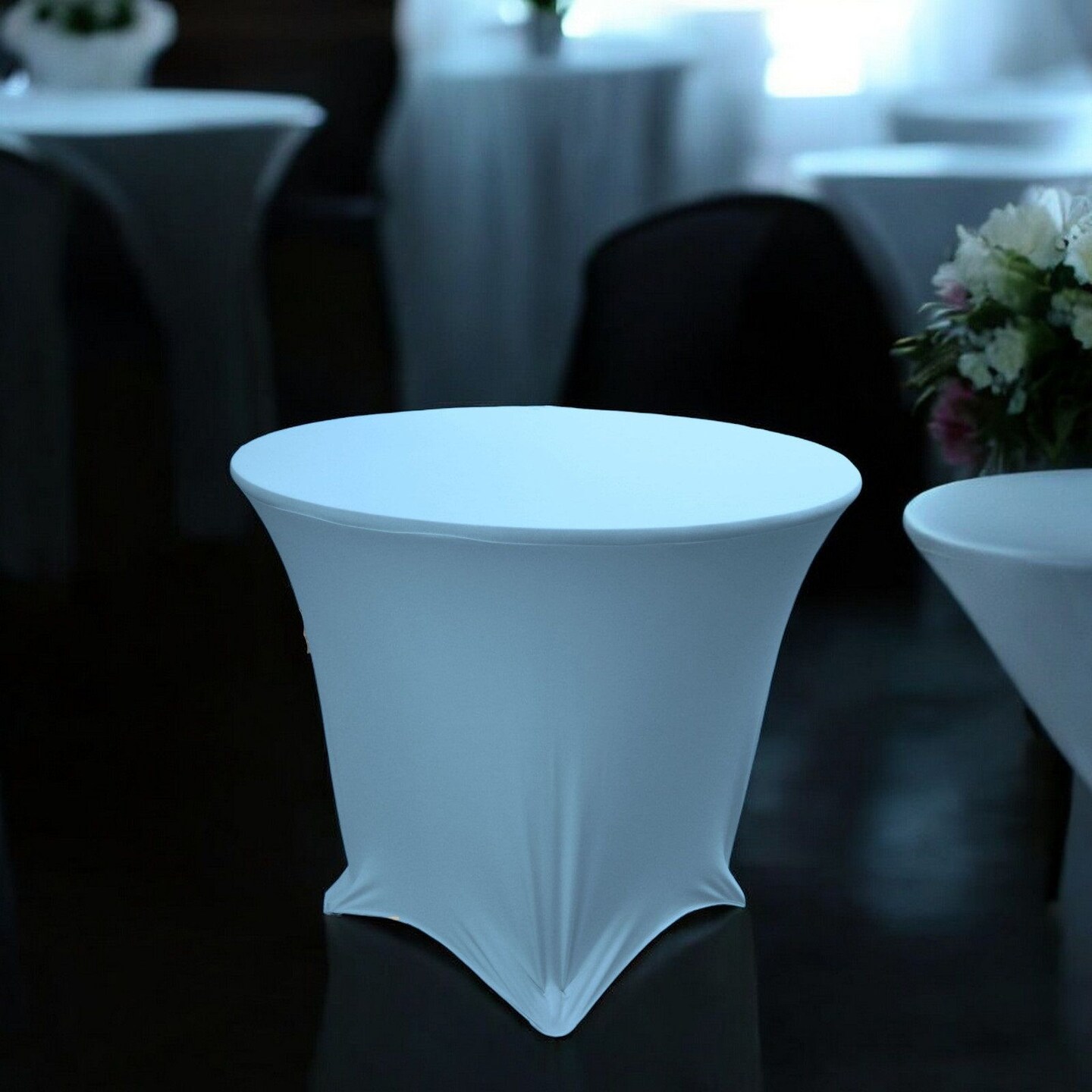 Spandex Round Table Cover with Reinforced Leg Pockets 30" x 30"