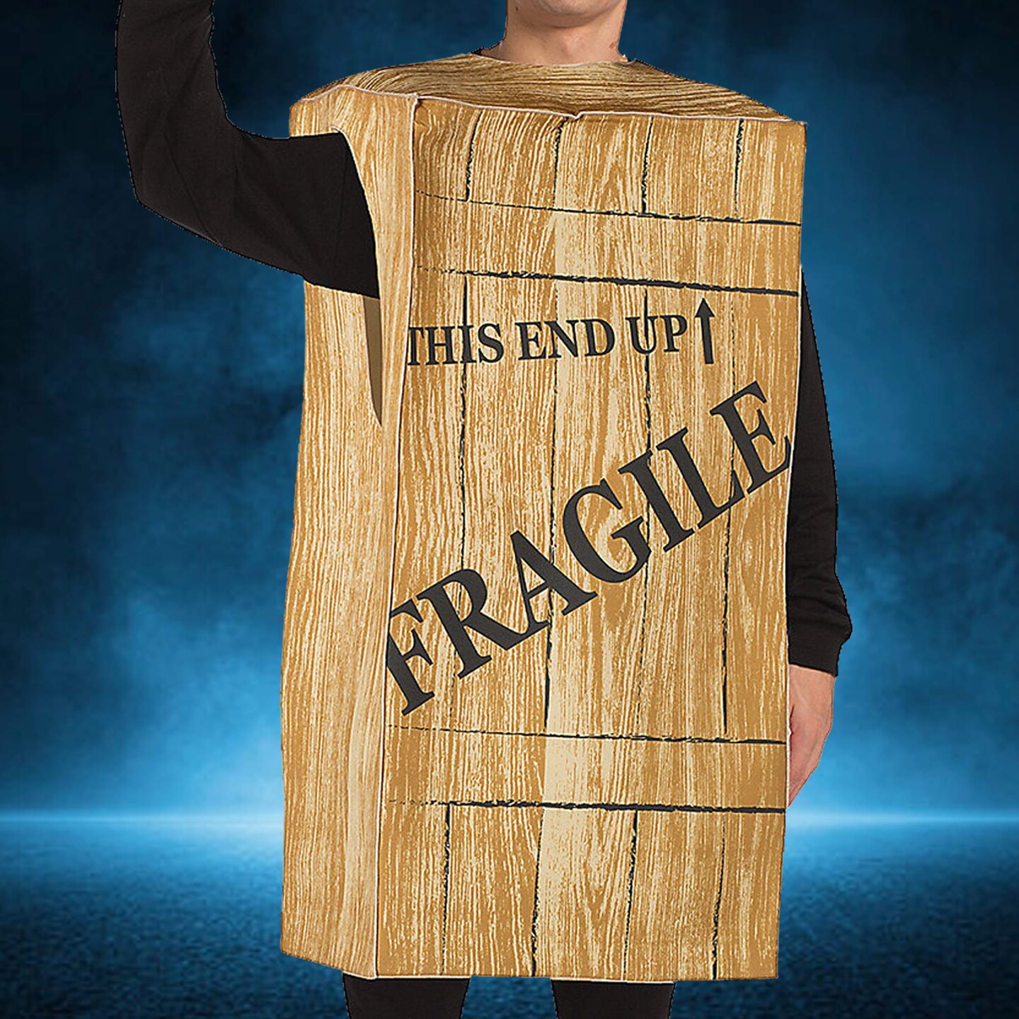 Fragile Crate Adult Costume &#x2013; Funny Package Box Outfit