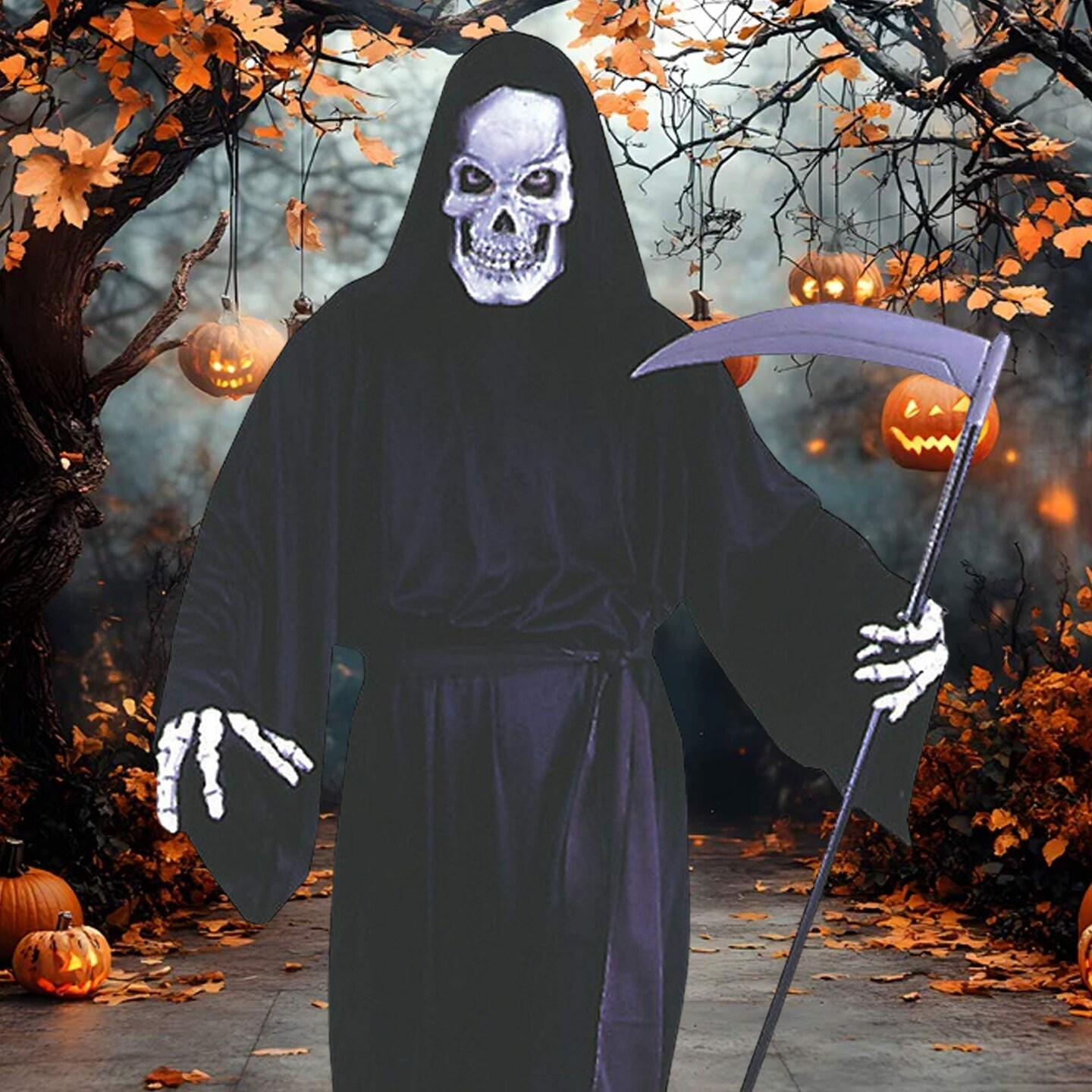 Classic Grave Reaper Costume with Hood