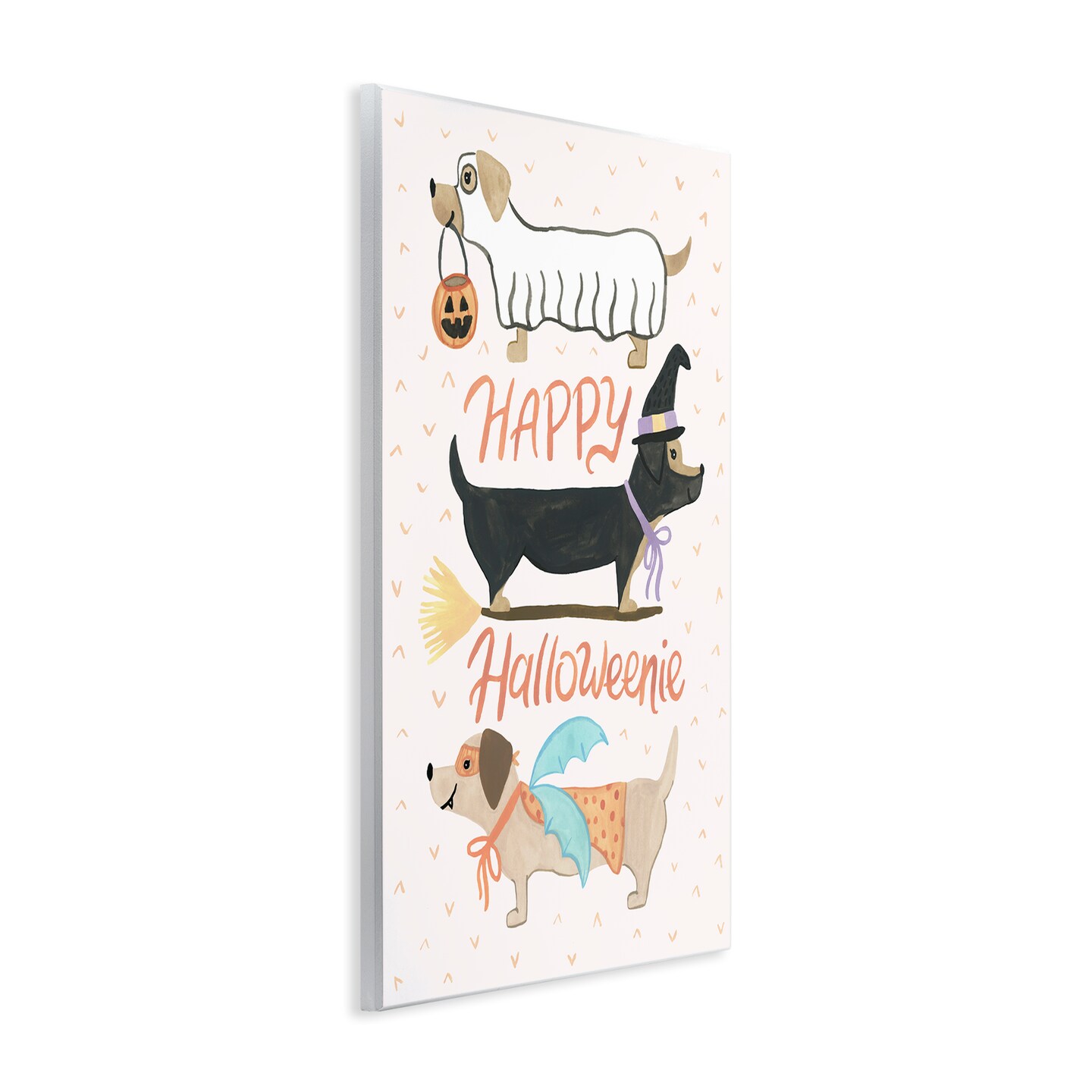 Happy Halloweenie Festive Dogs Wearing Cute Costumes  Wall Plaque Art