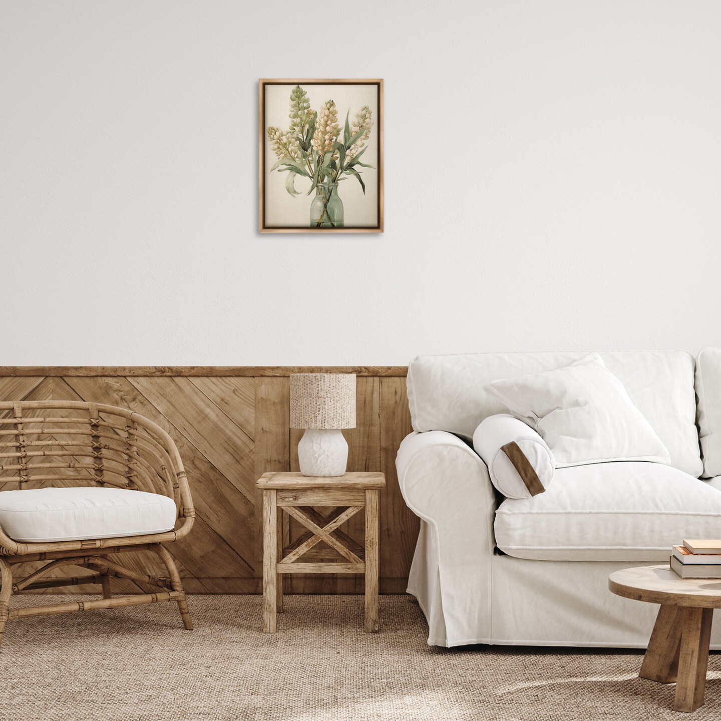 Stupell Industries Country Botanicals in Green Jar Floating Frame Design by Arlington Prints