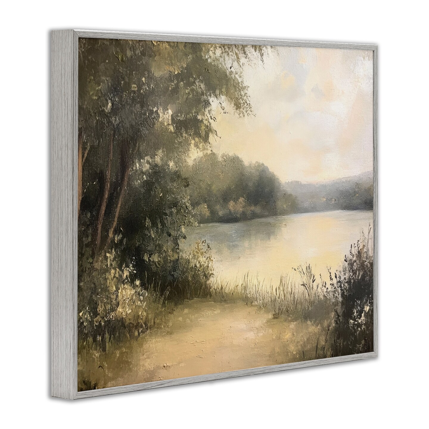 Stupell Industries Shore of Peaceful Lake Framed Giclee Design by Petal Prints Design