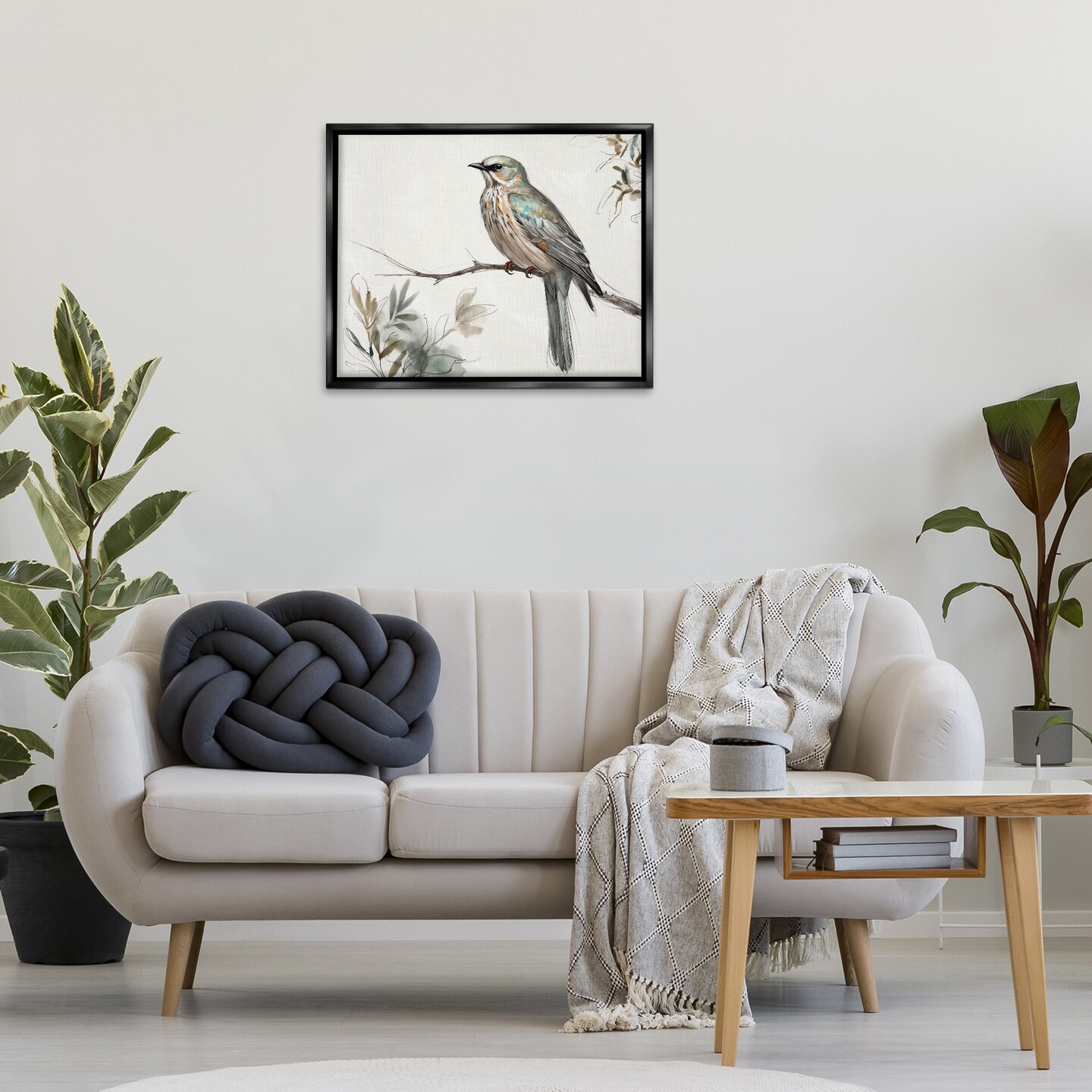 Stupell Industries Stoic Bird Wildlife Study Floating Frame Design by LSR Creative Studio
