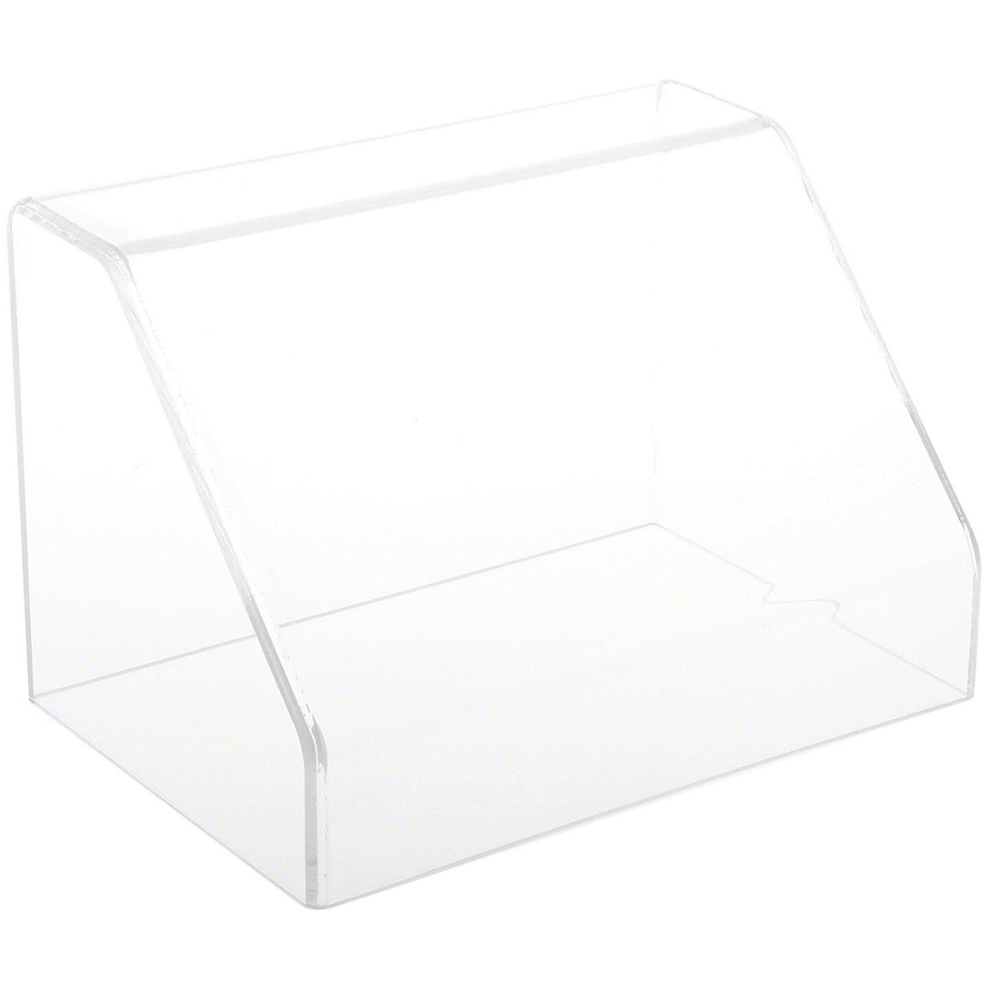Plymor Clear Acrylic Slanted Front Display Case with No Base, 9&#x22; W x 6&#x22; D x 6&#x22; H