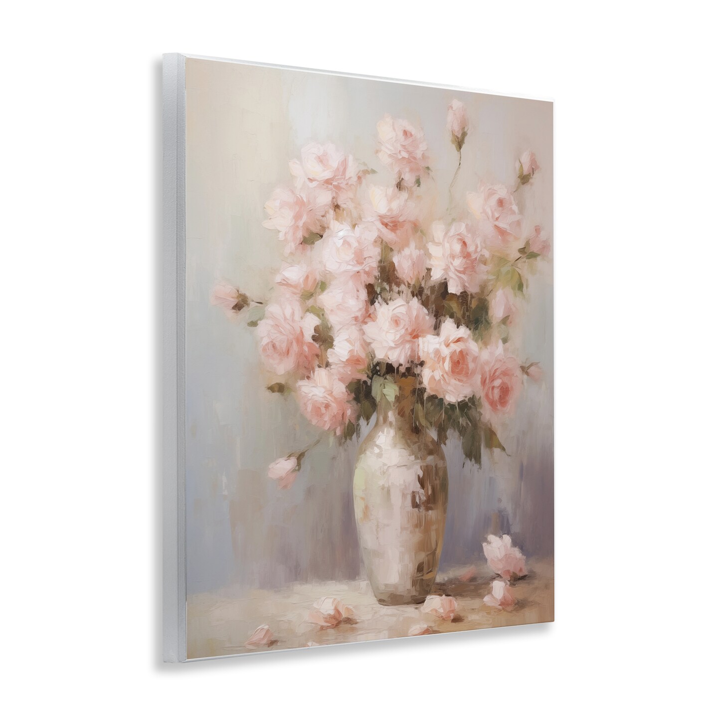 Stupell Industries Vase of Soft Pink Roses Wall Plaque Design by Arlington Prints