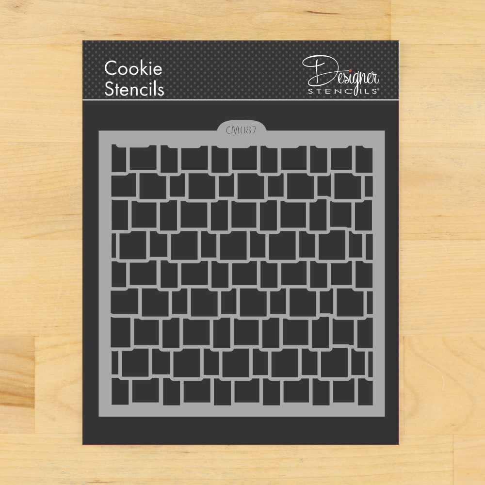 Cedar Shake Roof Cookie &#x26; Craft Stencil | CM087 by Designer Stencils | Cookie Decorating Tools | Baking Stencils for Royal Icing, Airbrush, Dusting Powder | Craft Stencils for Canvas, Paper, Wood | Reusable Food Grade Stencil