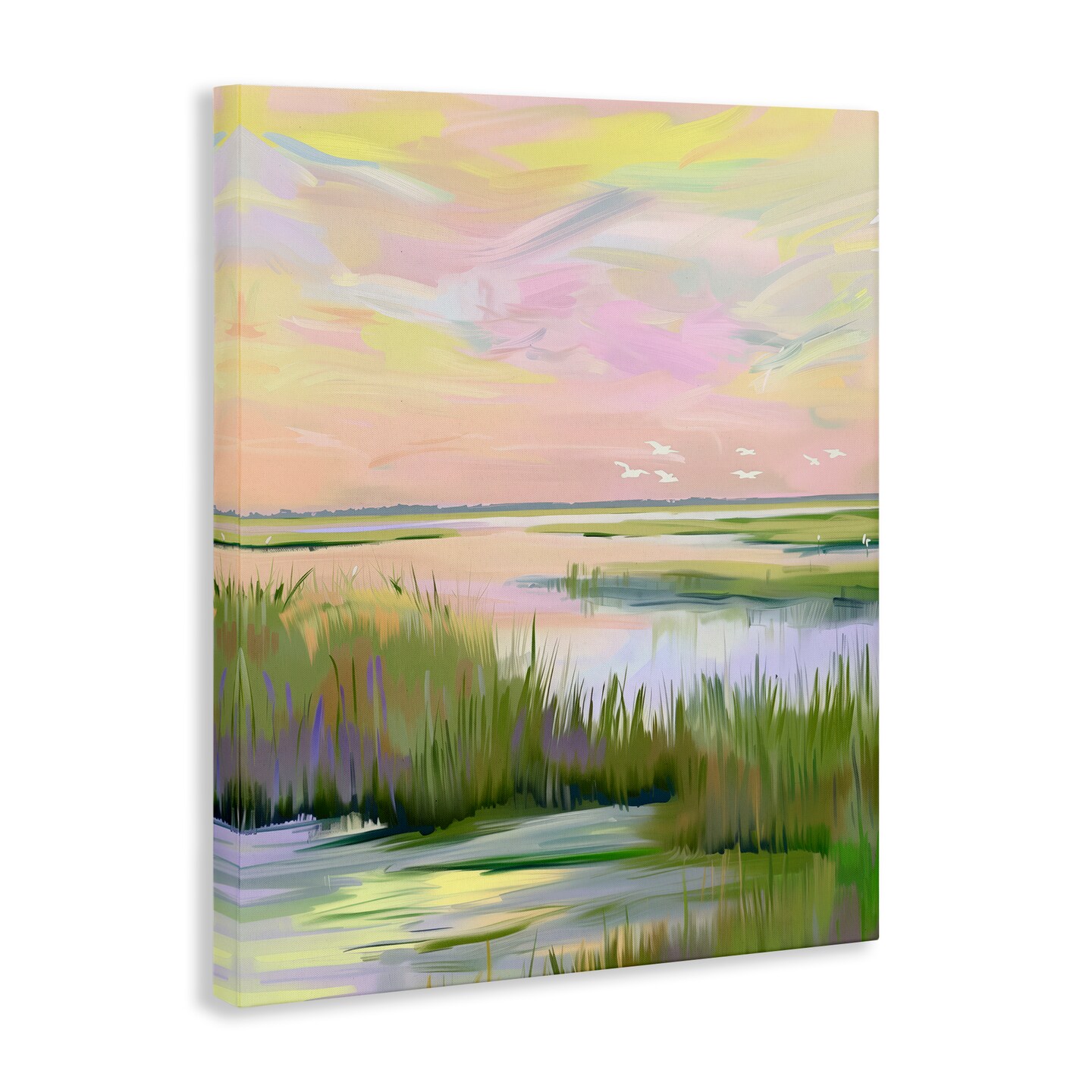 Stupell Industries Soft Pink Marshland Sunrise Canvas Design by Arlington Prints