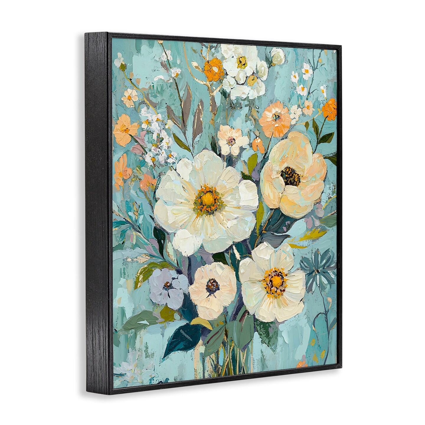 Stupell Industries Mixed Cream Flowers Arrangement Framed Giclee Design by Franklyn Gregory