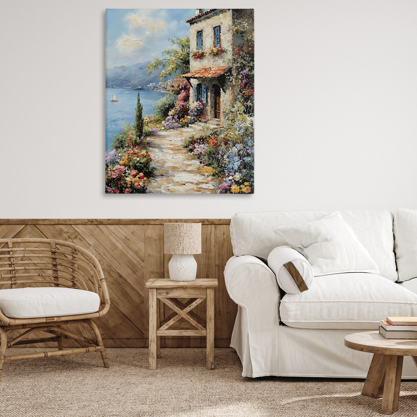 Quadro Su Tela Stupell Industries – Mucca Gentile Su Blu, Main Line Studio – 36 X 36 Cm, Cornice In Legno, Pronto Da Appendere