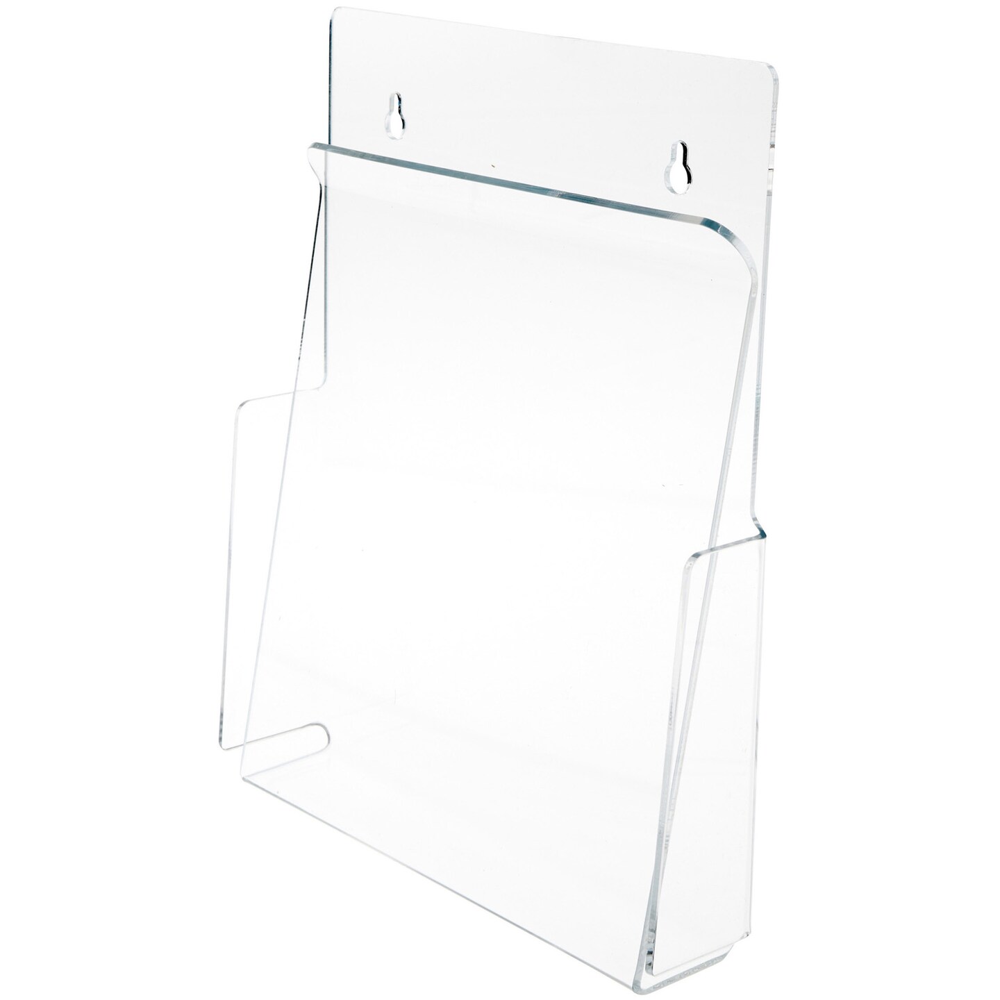 Plymor Clear Acrylic Pinch-Style Paper Literature Holder (Wall Mount), Fits 8.5" x 11" Documents