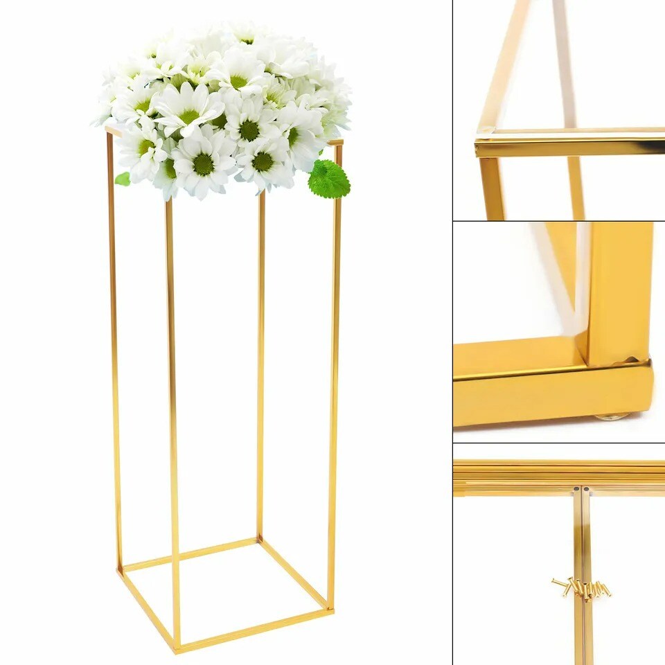 Flower Stand Gold Metal Display Pedestal Party Wedding Home Decor Pillar Stand
