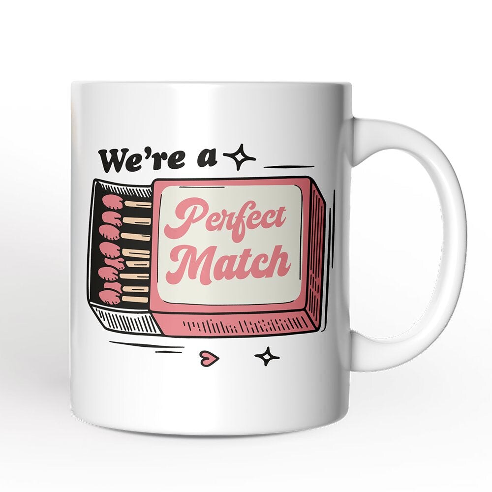 We're a Perfect MatchMug for Couple, Retro Cute Gift