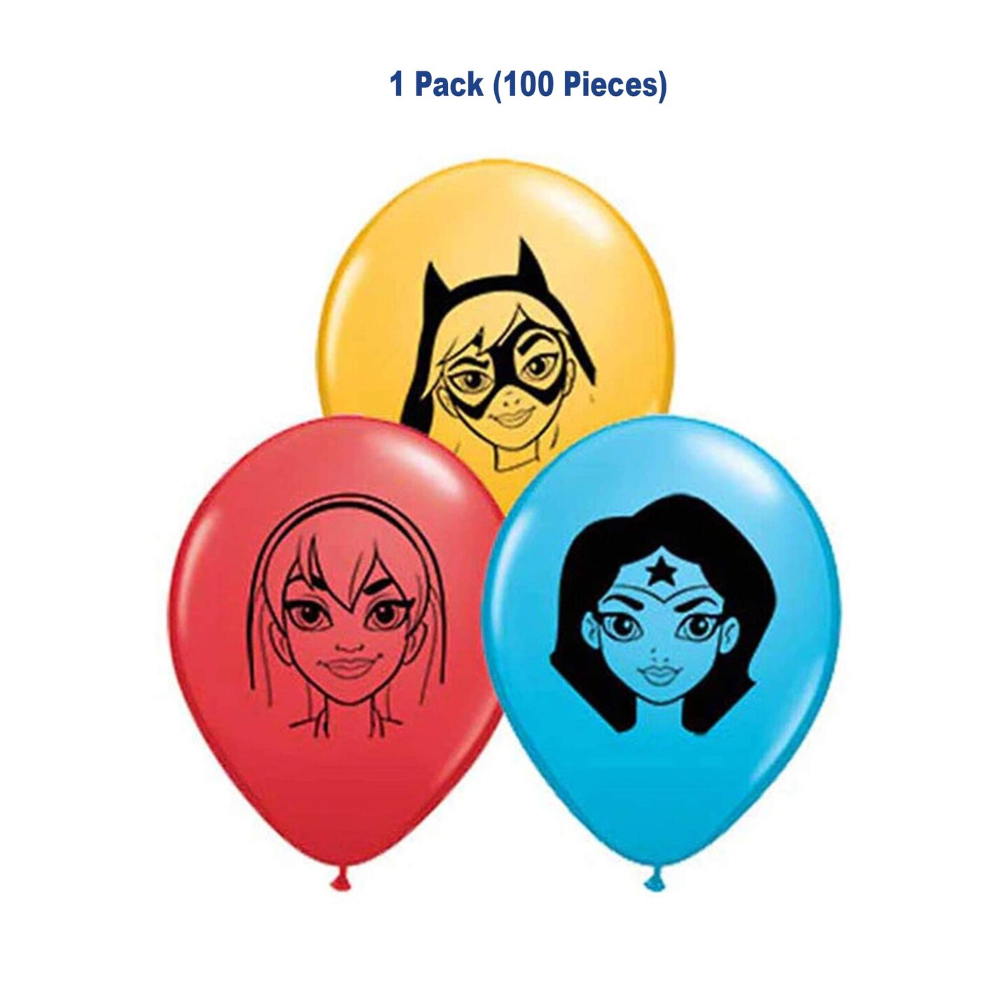 DC Super Hero Girls Faces Assortment 5 Inch Latex Balloons