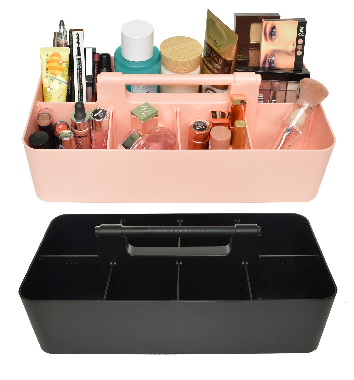 Enjoy Organizer 2 Pack Portable Caddy Stackable Plastic Organizer with Handle Desk, Makeup, Dorm, Classroom Art Organizer Made In USA