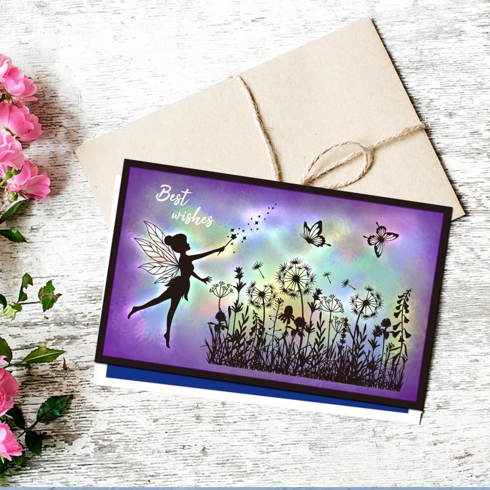 Flower Elves Clear Stamps &#x26; Dies - Plant Leaf &#x26; Angel Stamps for Card Making, Scrapbooking &#x26; Crafting