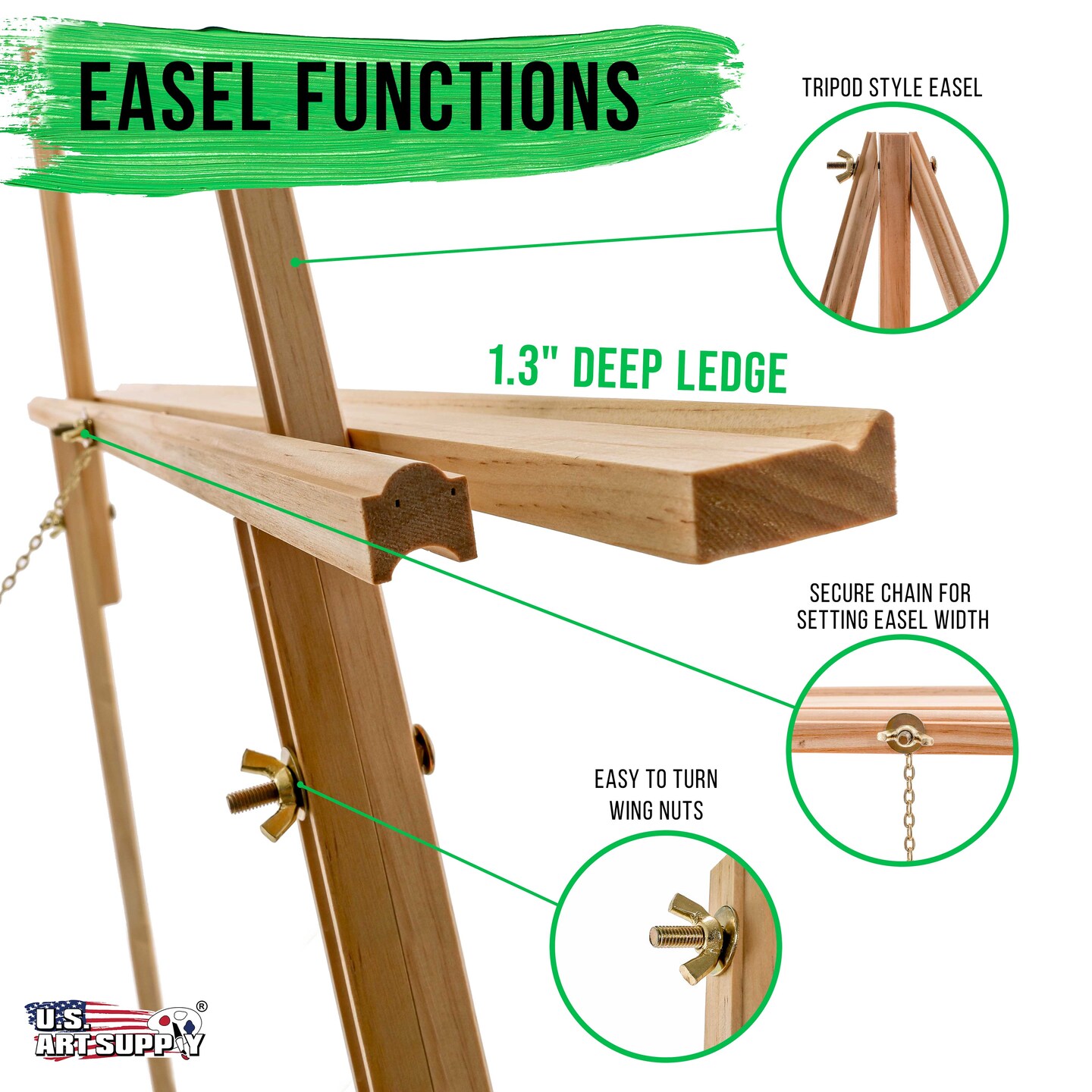 64&#x22; Wooden Easel Stand - Adjustable A-Frame Tripod for Painting, Drawing, Photos &#x26; Signs - Lightweight Easels, Wood Easel Stand for Sign Wedding Display 40&#x22; Canvas Capacity
