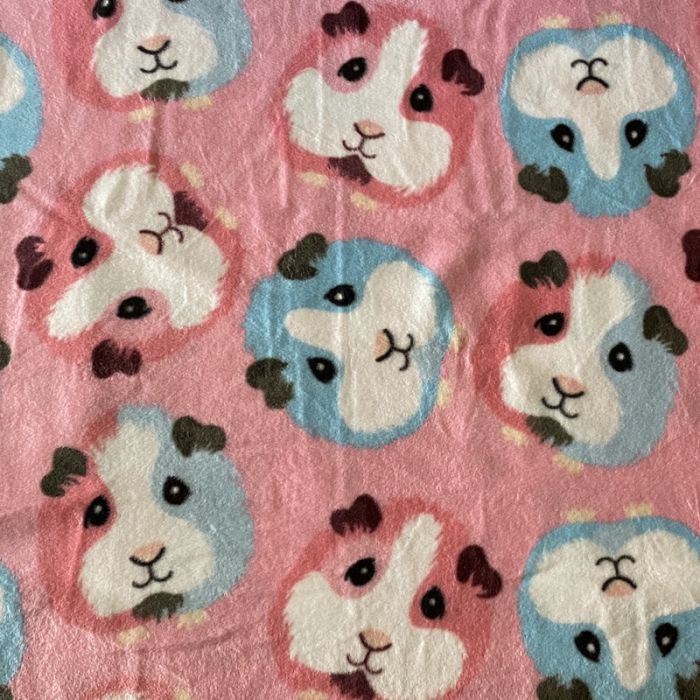 Guinea Pigs Pink Anti-Pill Premium Fleece Fabric | By The Yard