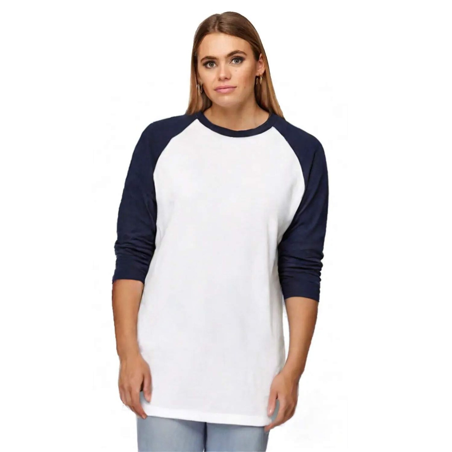 Gildan® Raglan Crewneck 3/4 Sleeve Heavy Cotton T-Shirt for Outdoor Activities & Daily Wear Tee