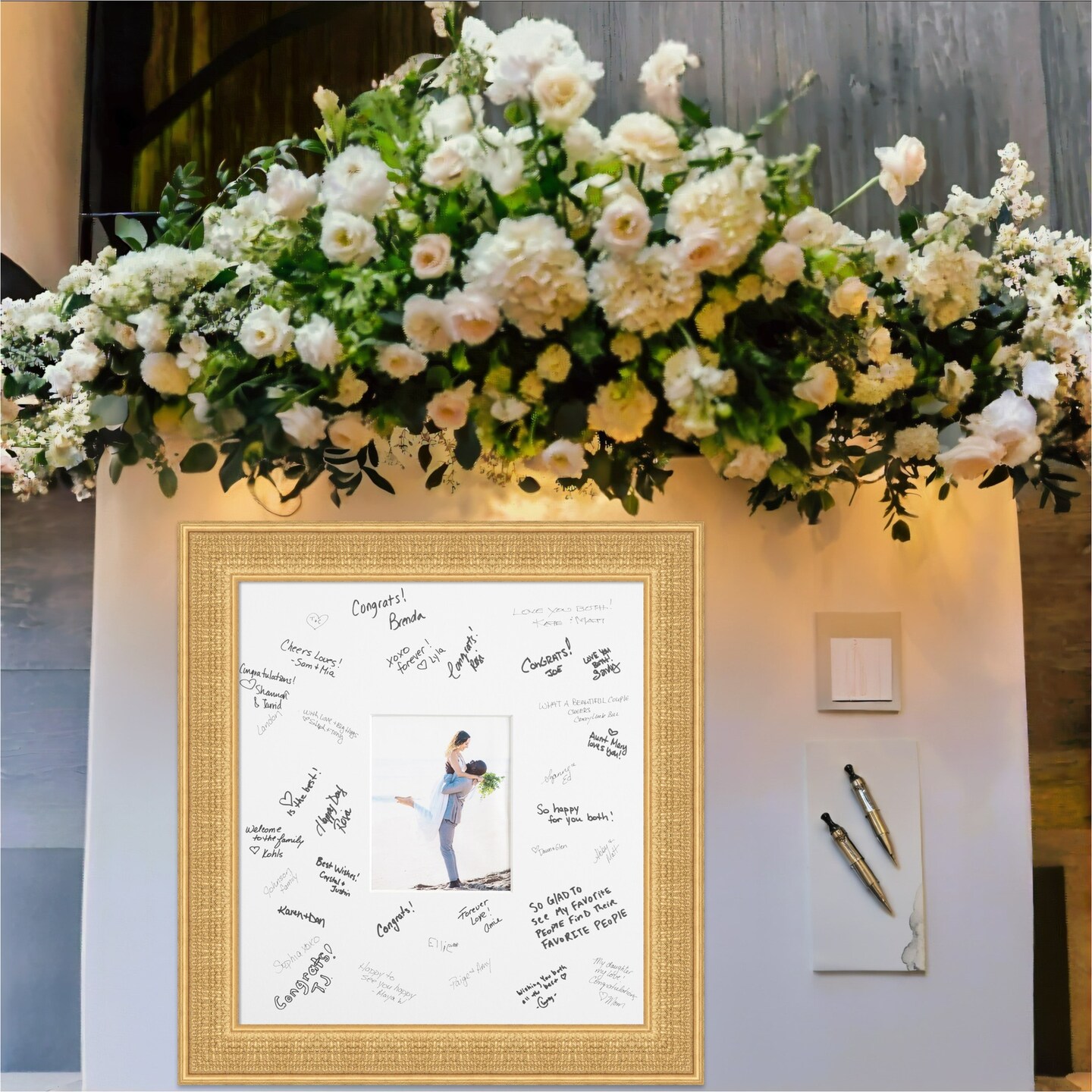 Trellis Signature Mat Picture Frame, Photo Frame Wedding Guest Book Alternative, Autograph Picture Mat for Signature Board, Wedding Celebrations Graduations Support Encouragement or Retirement
