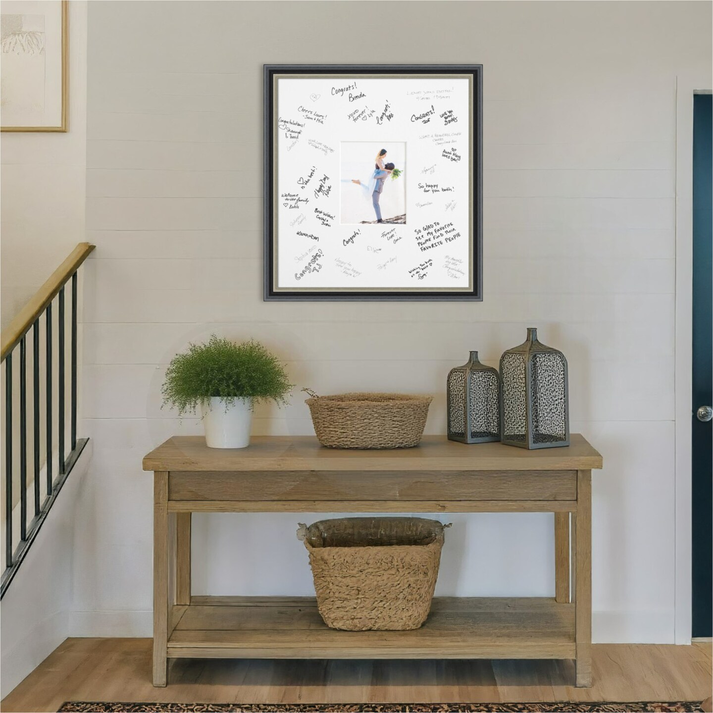 Theo Signature Mat Picture Frame, Photo Frame Wedding Guest Book Alternative, Autograph Picture Mat for Signature Board, Wedding Celebrations Graduations Support Encouragement or Retirement